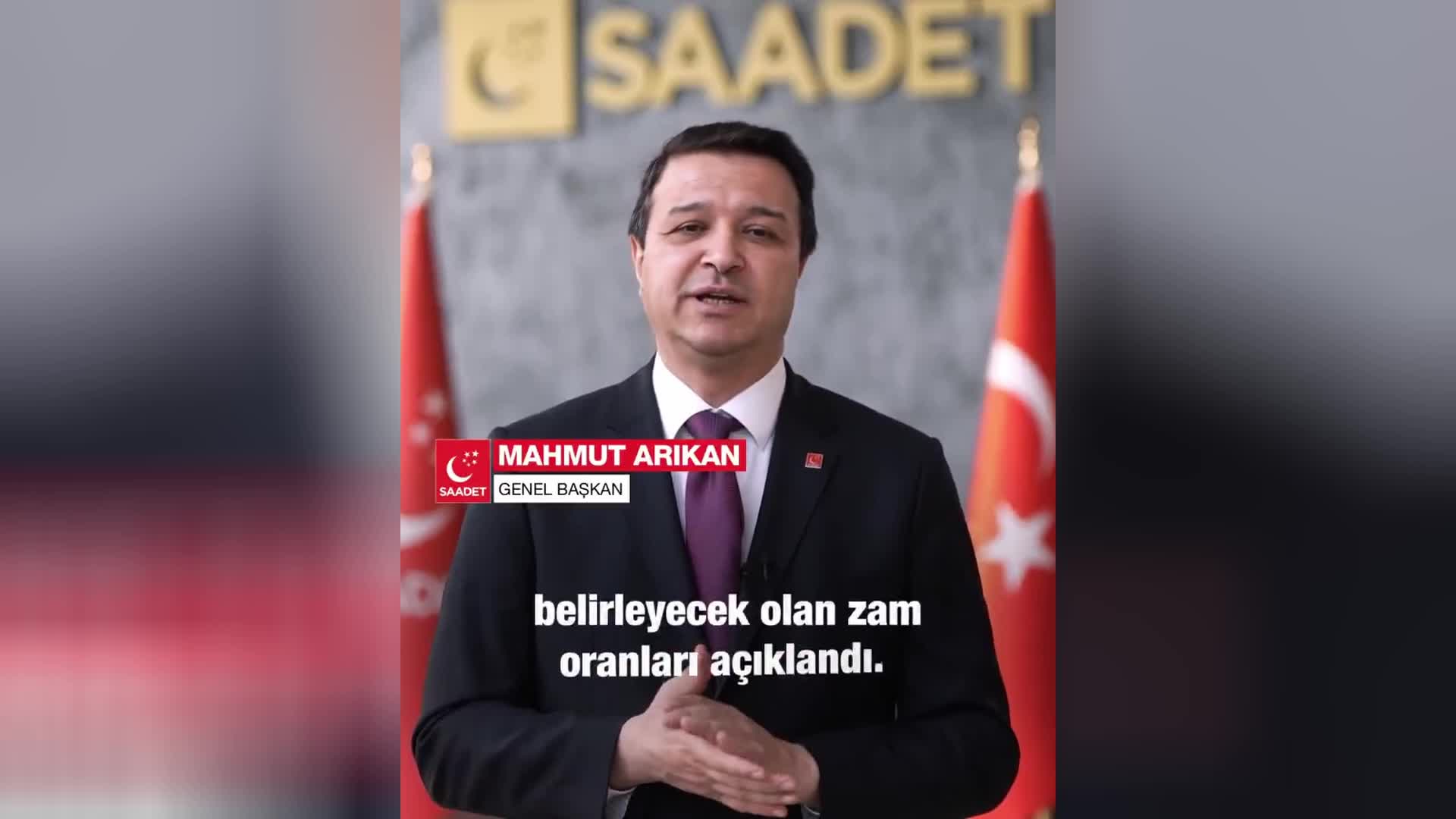 Saadet Partisi Genel Başkanı Mahmut Arıkan en düşük emekli maaşının asgari ücret seviyesinde olması için kanun teklifi verdi