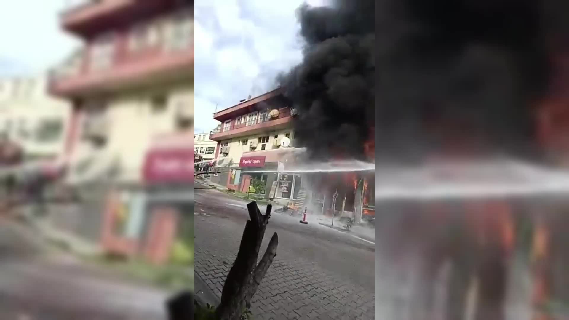 Sinop'ta motosiklet tamircisinde çıkan yangında 1 kişi yaralandı