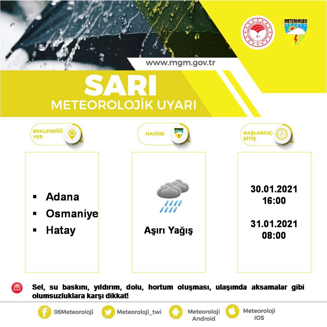 METEOROLOJİ'DEN 3 İL İÇİN AŞIRI YAĞIŞ UYARISI