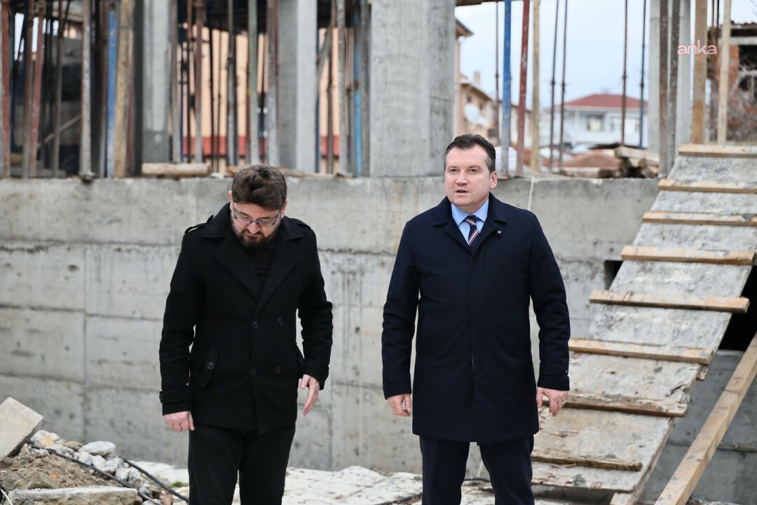 Silivri Belediye Başkanı Balcıoğlu'dan yapımı süren Gazitepe Camii’nde inceleme