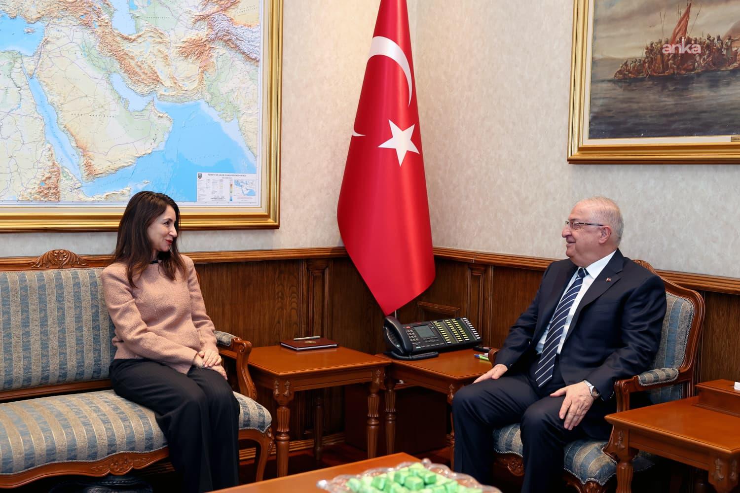 Milli Savunma Bakanı Güler, Türkiye'nin AB Daimi Temsilcisi olarak atanan Büyükelçi Balkan'ı kabul etti