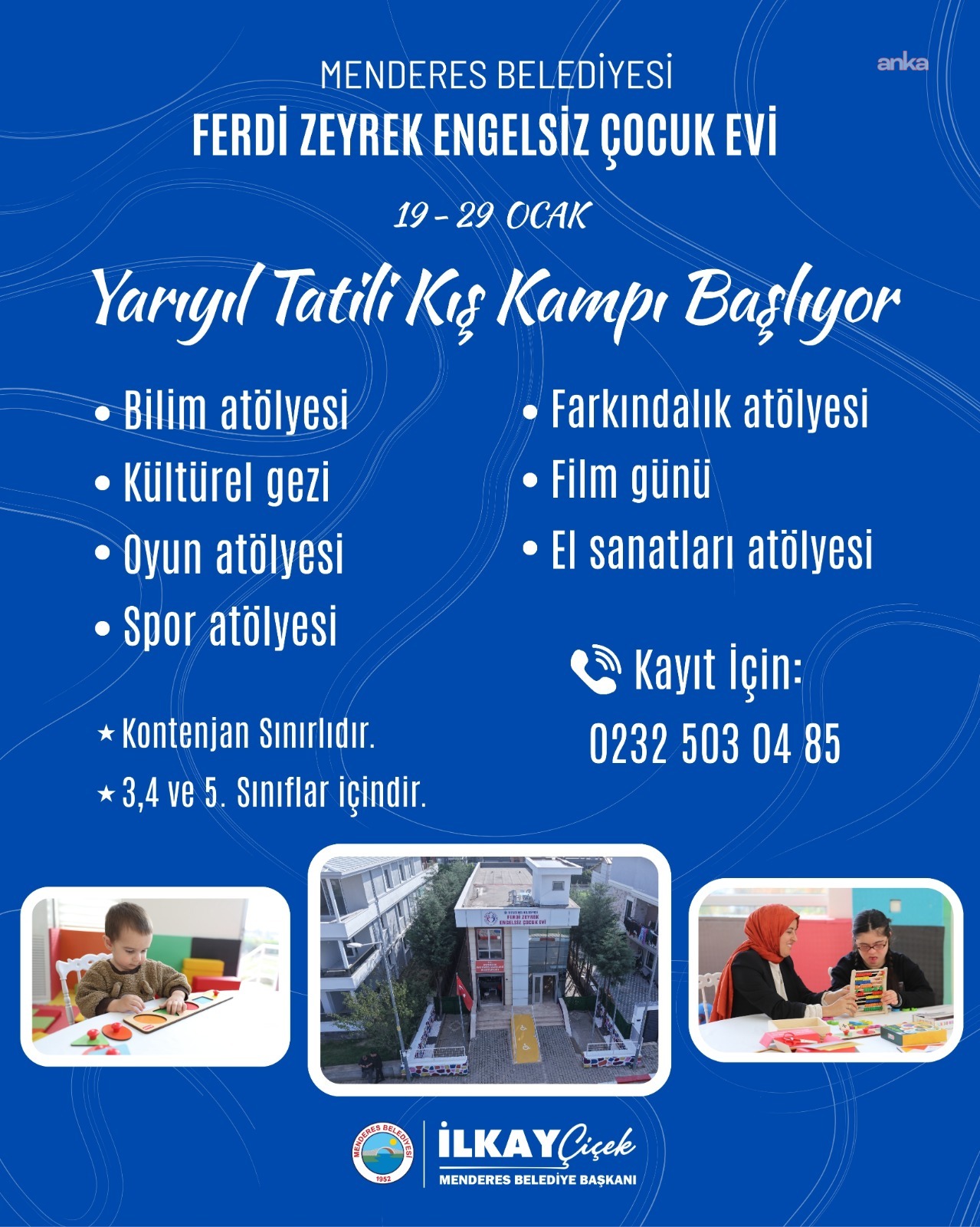 Menderes Belediyesi'nden çocuklar için kış kampı