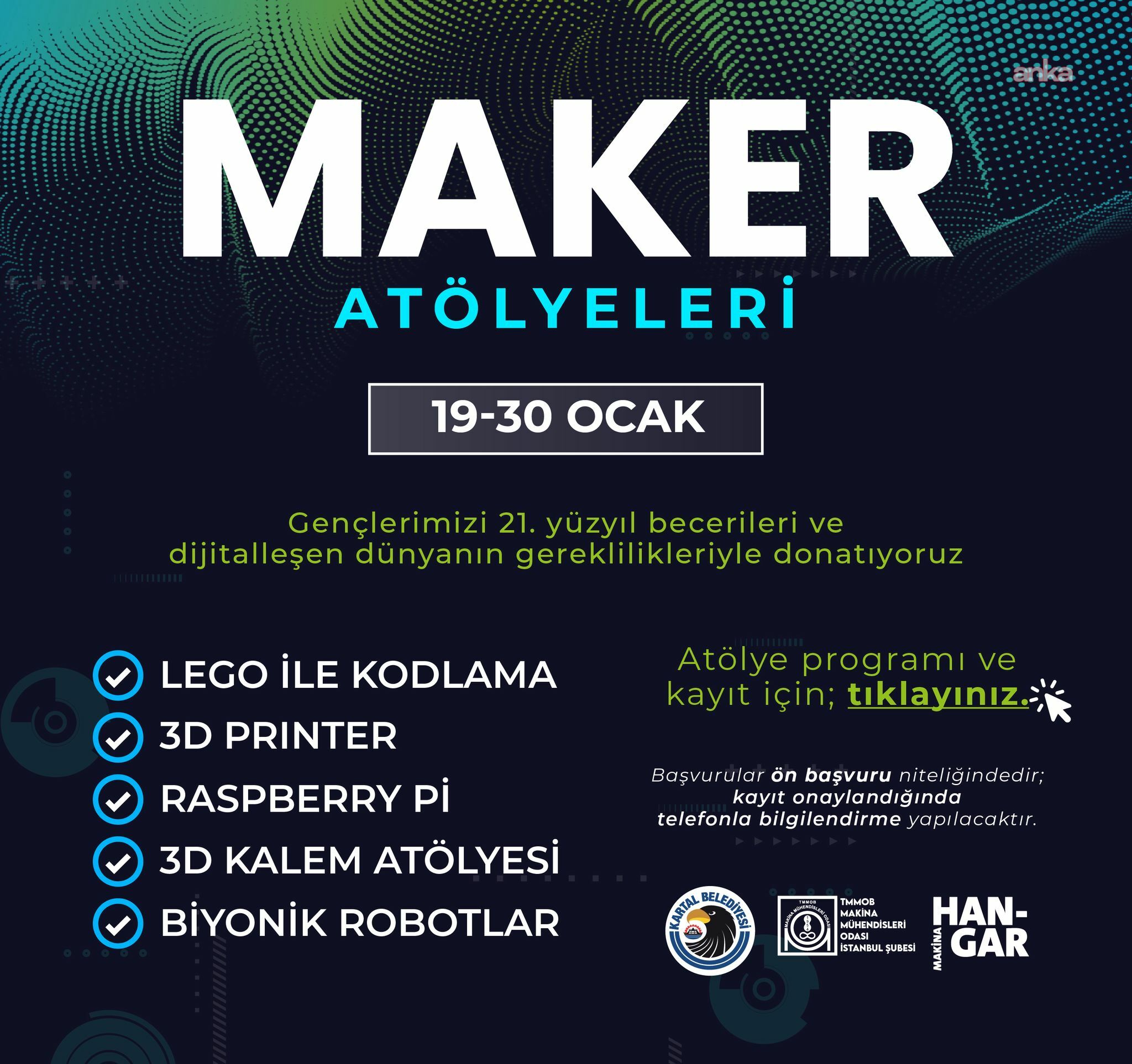Kartal Belediyesi'nin "Maker Atölyeleri” ara tatilde çocuklar ve gençlerle buluşacak
