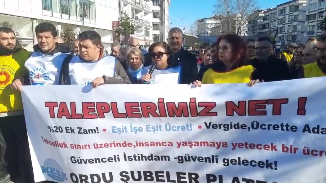 KESK üyeleri iş bıraktı... KESK Ordu Şubeler Platformu'ndan yüzde 20 ek zam talebi