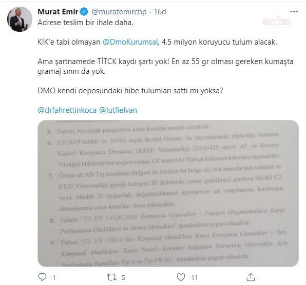 DMO’DAN ‘ADRESE TESLİM’ TULUM İHALESİ