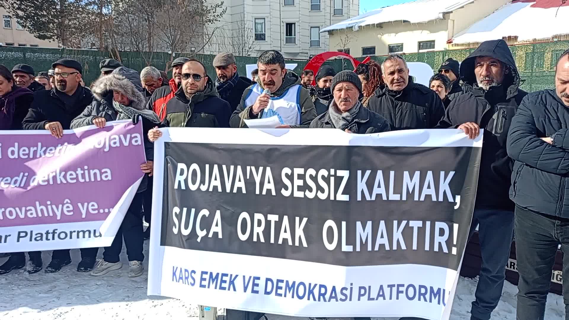 Suriye’de yaşanan olaylar Kars’ta protesto edildi