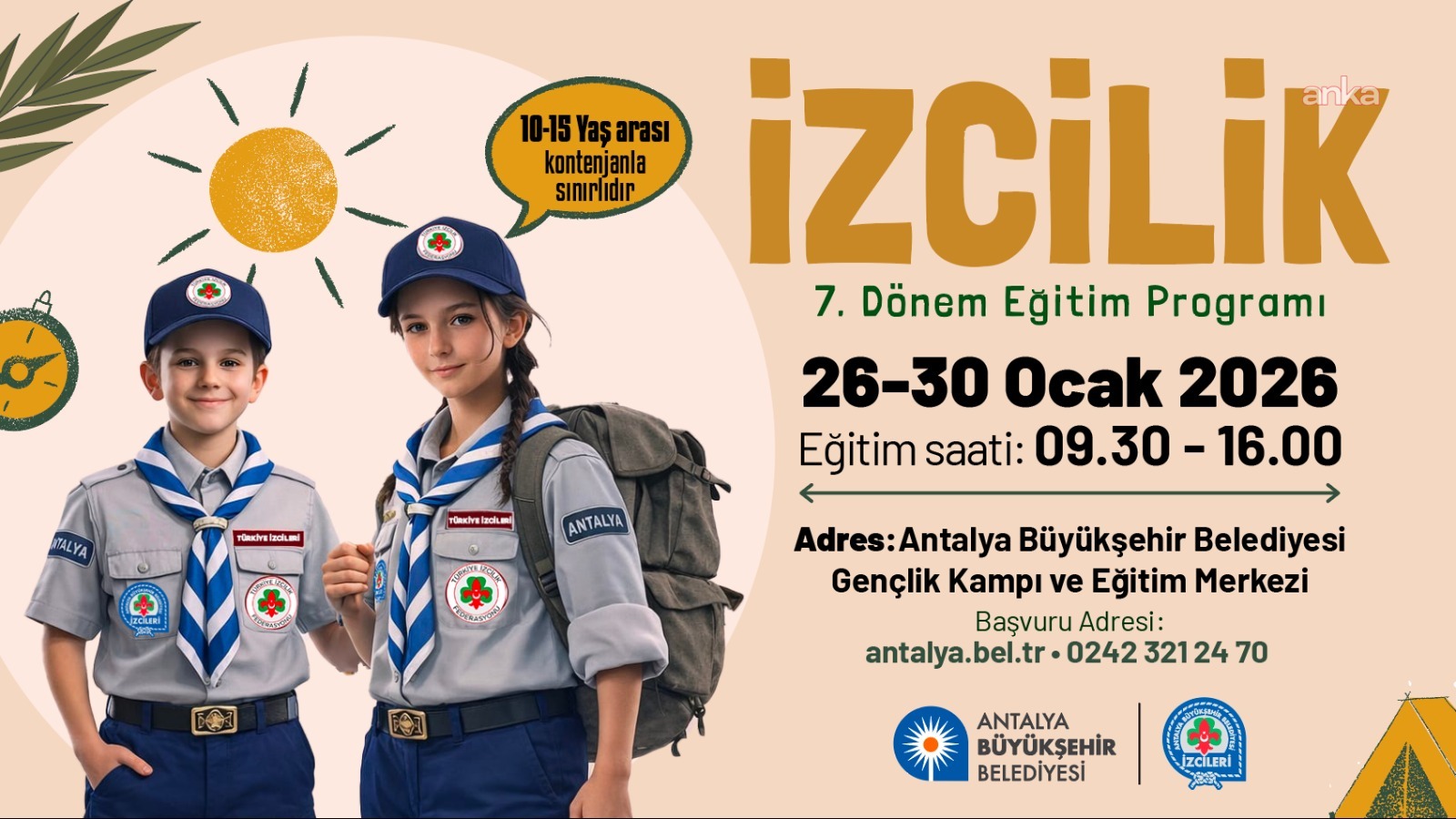 Antalya Büyükşehir Belediyesi'nden çocuklara ücretsiz izcilik eğitimi