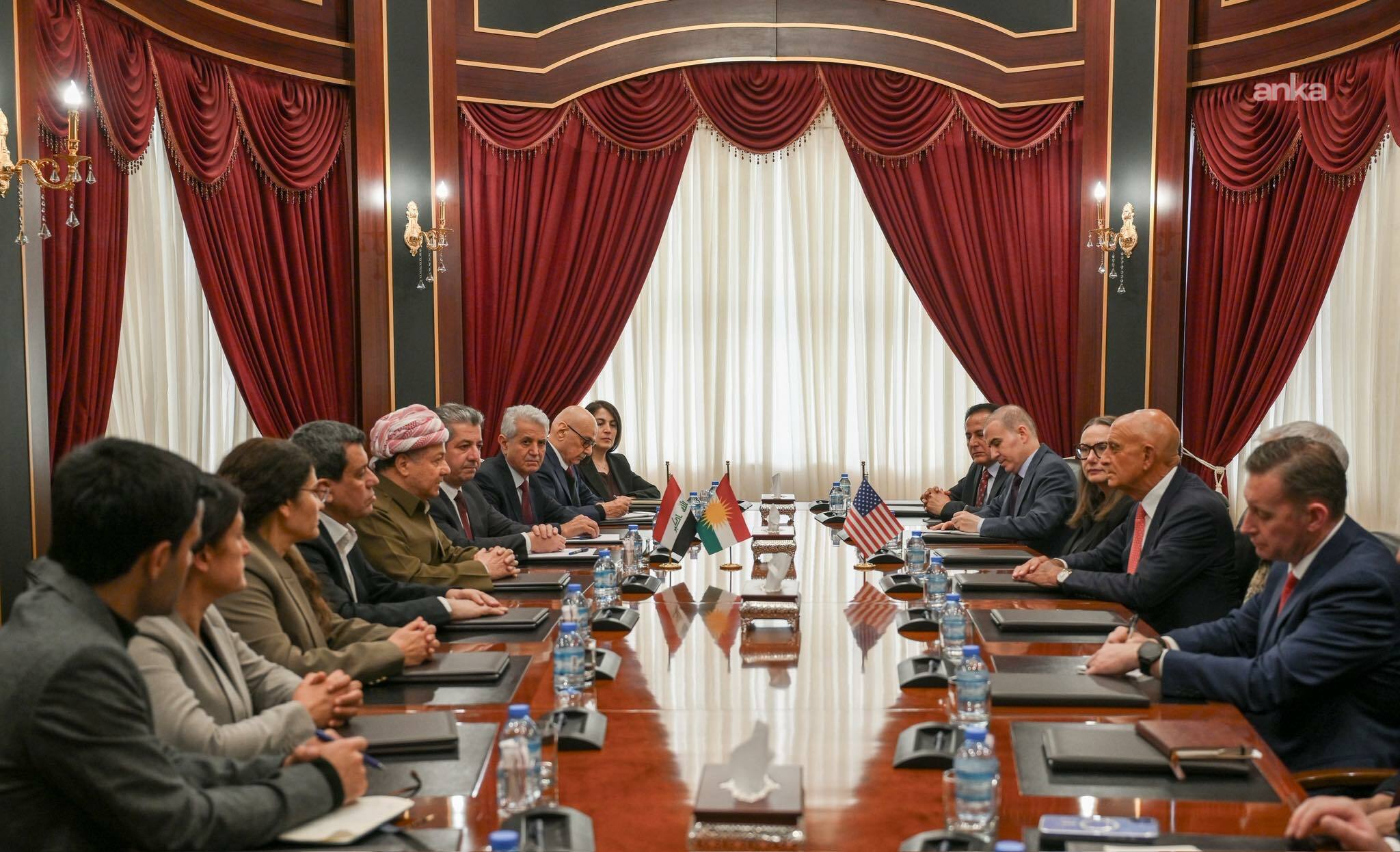Tom Barrack ve Mazlum Abdi, Mesud Barzani'nin ev sahipliğinde Erbil'de bir araya geldi