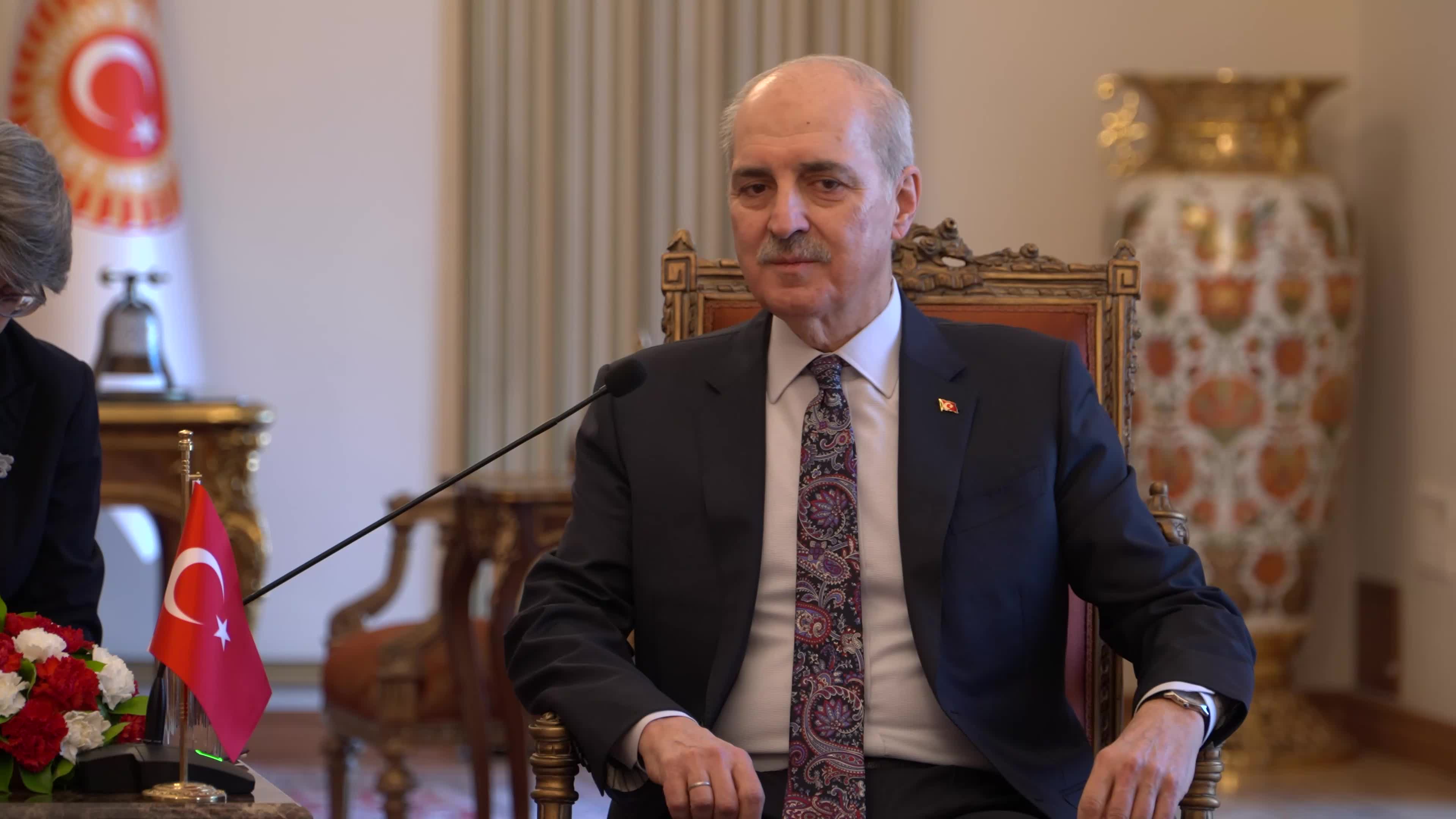 TBMM Başkanı Numan Kurtulmuş, Portekiz Cumhuriyet Meclisi Başkanı Jose Pedro Aguiar-Branco ile bir araya geldi