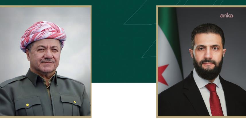 Suriye Cumhurbaşkanı Şara ve Mesud Barzani, bölgedeki gelişmeleri görüştü