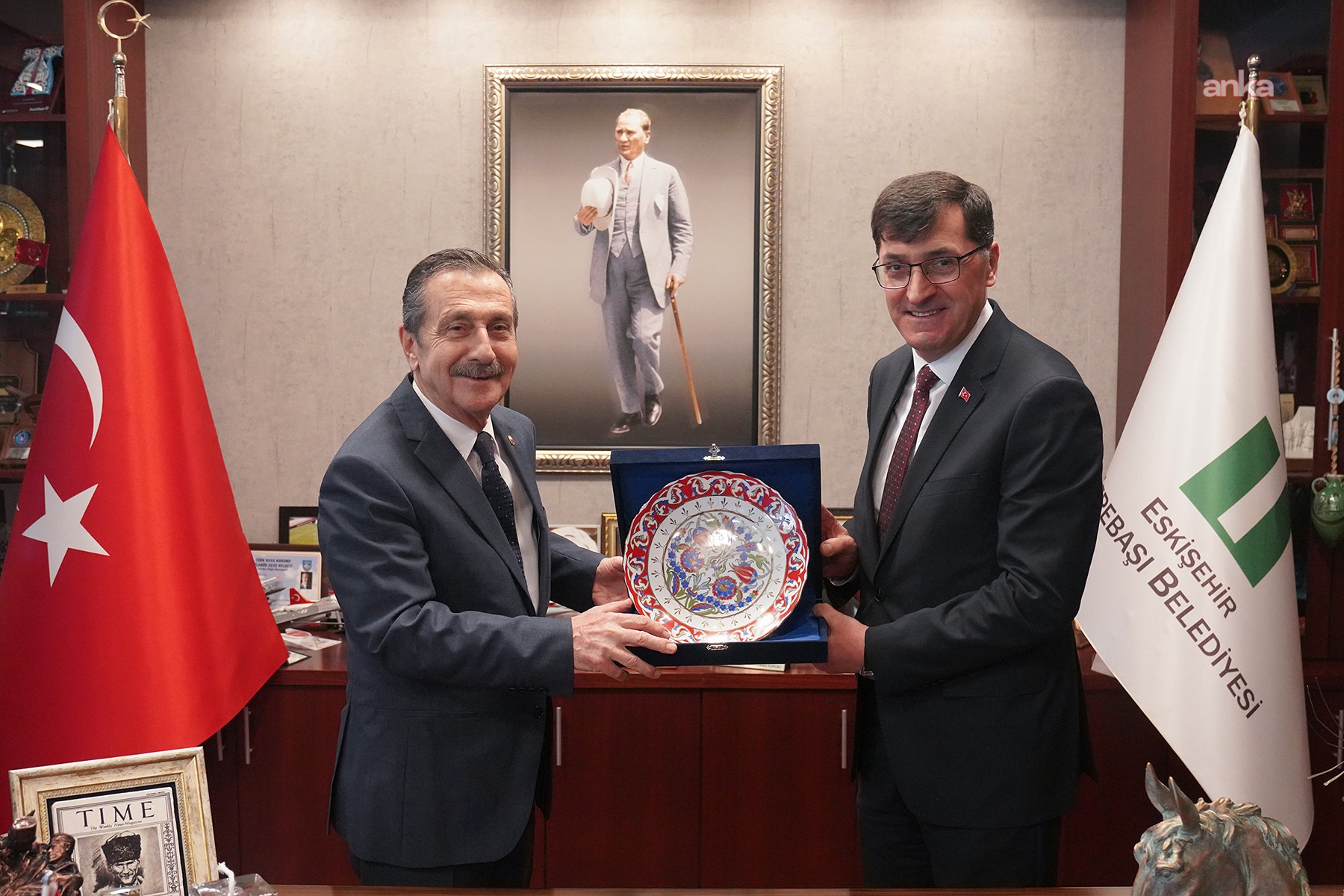 Kütahya Belediye Başkanı Kahveci'den Tepebaşı Belediye Başkanı Ataç'a ziyaret