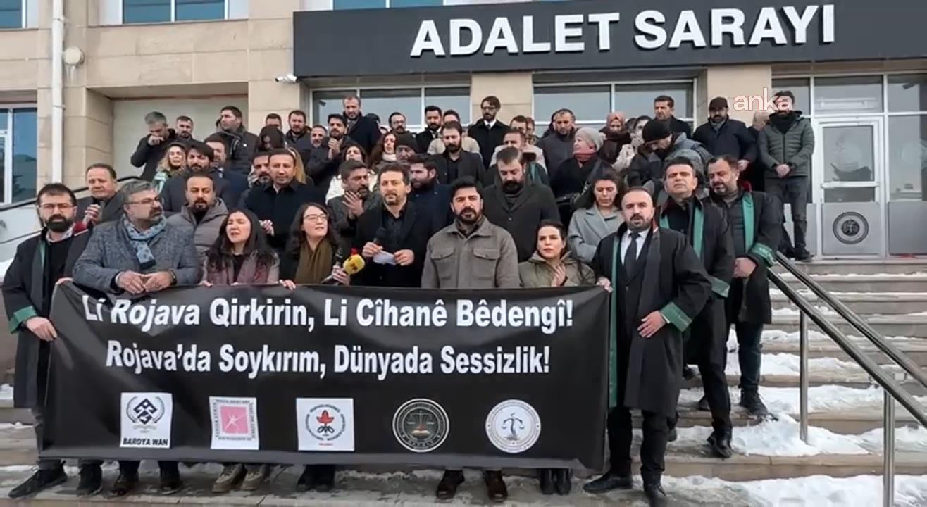 Van'da Adliyesi önünde Suriye'deki gelişmelerle ilgili açıklama: Saldırılar Suriye’de kalıcı barış ihtimalini zayıflatıyor