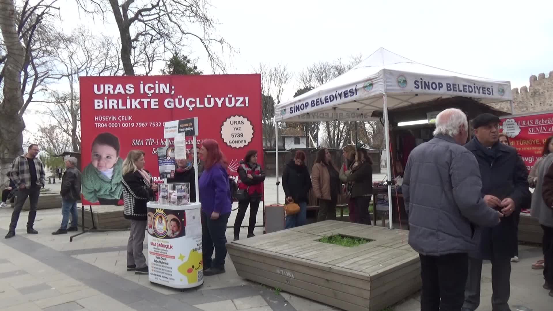 SMA hastası Sinoplu Uras bebek için destek nöbeti CHP İl Başkanlığı'nda... Belediye Başkanı Gürbüz: Siz varsanız Uras bebek yaşayacak