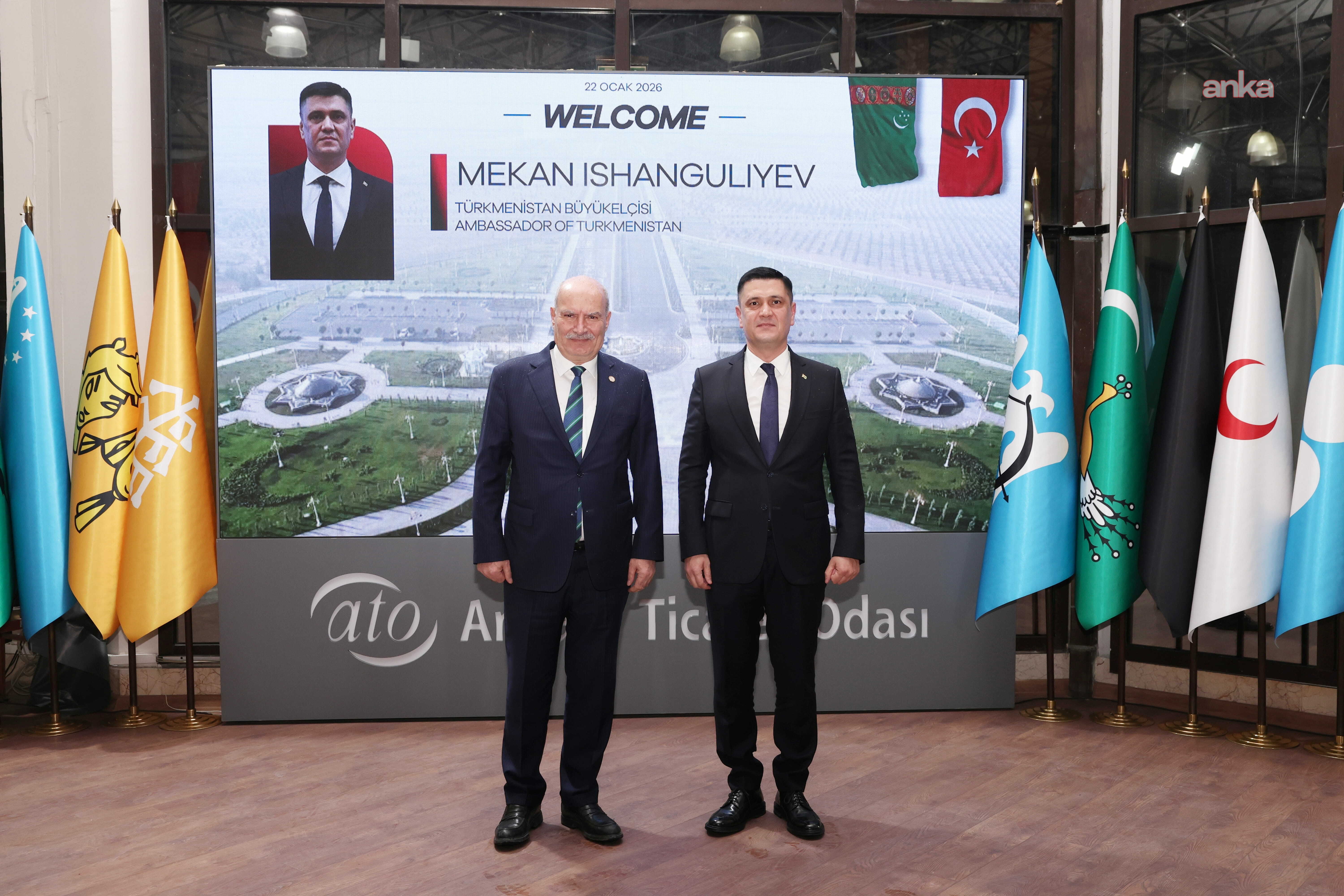 Türkmenistan Büyükelçisi Ishanguliyev, ATO Başkanı Baran’ı ziyaret etti