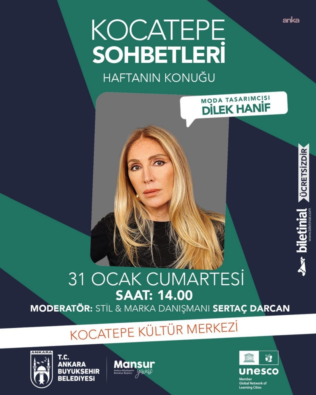 Dilek Hanif, "Kocatepe Sohbetleri’nde" Başkentlilerle buluşuyor