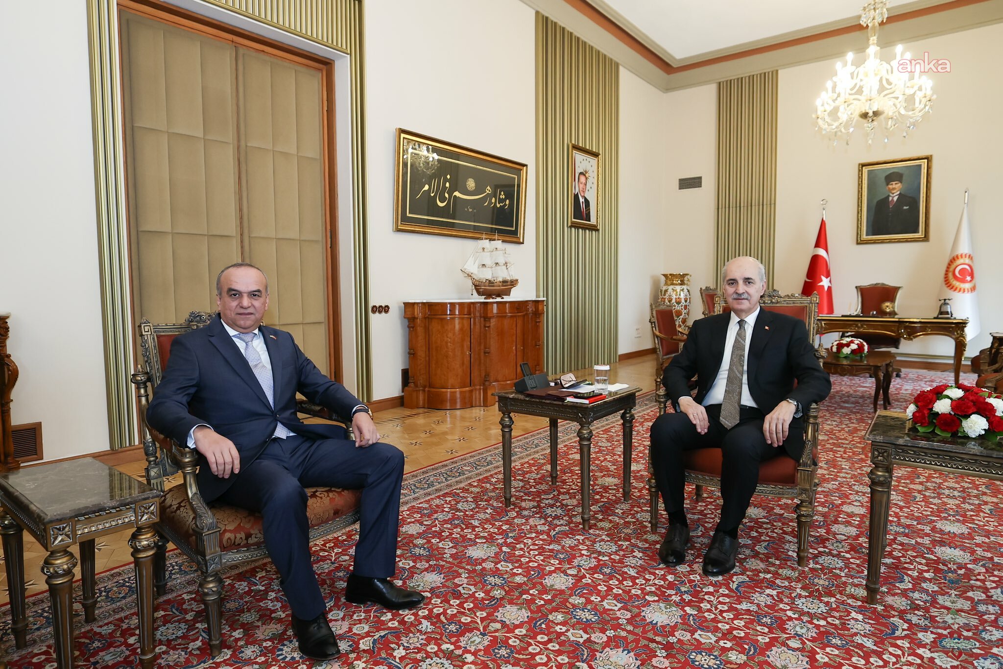 Numan Kurtulmuş, Tacikistan’ın Ankara Büyükelçisi Sodiq Ashurboyzoda İmomi’yi kabul etti