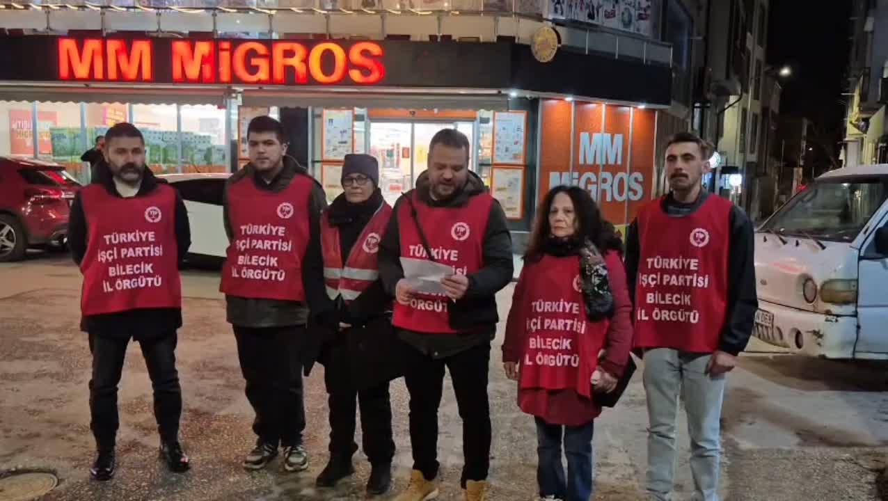 Bilecik'te TİP'lilerden Migros çalışanlarına destek