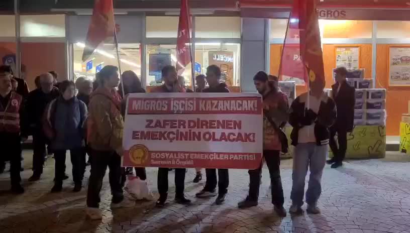 Sosyalist Emekçiler Partisi Samsun İl Örgütü'nden Migros depo işçilerine destek: İşçilere reva görülen yüzde 28’lik zam açlık ve sefalet zammıdır