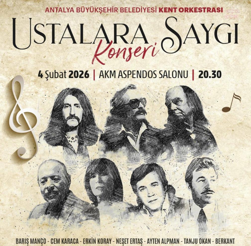 Antalya, Türk müziğinin unutulmaz isimlerini "Ustalara Saygı” konseriyle anacak