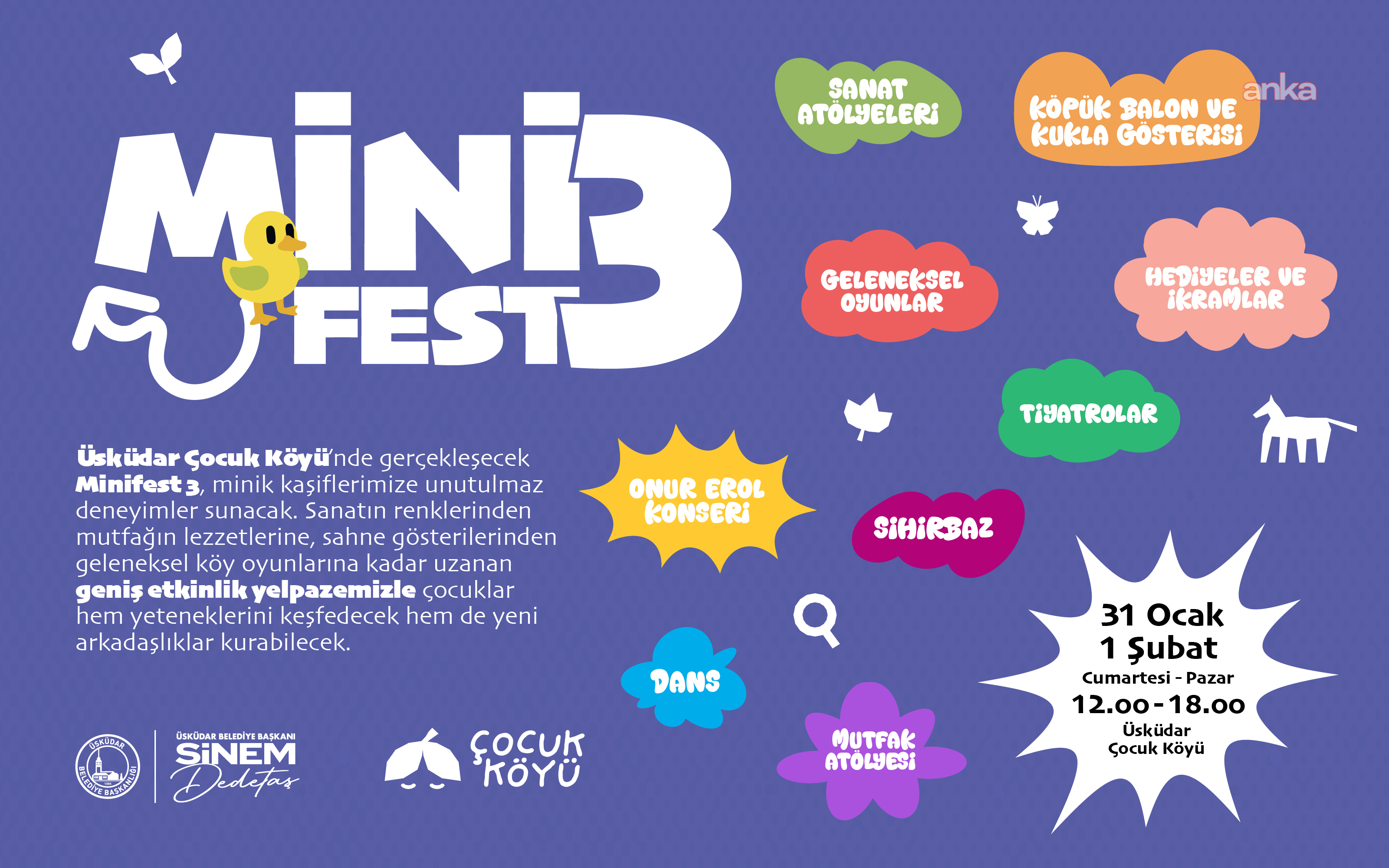 Üsküdar Çocuk Köyü’nde “Minifest 3” etkinliği düzenlenecek