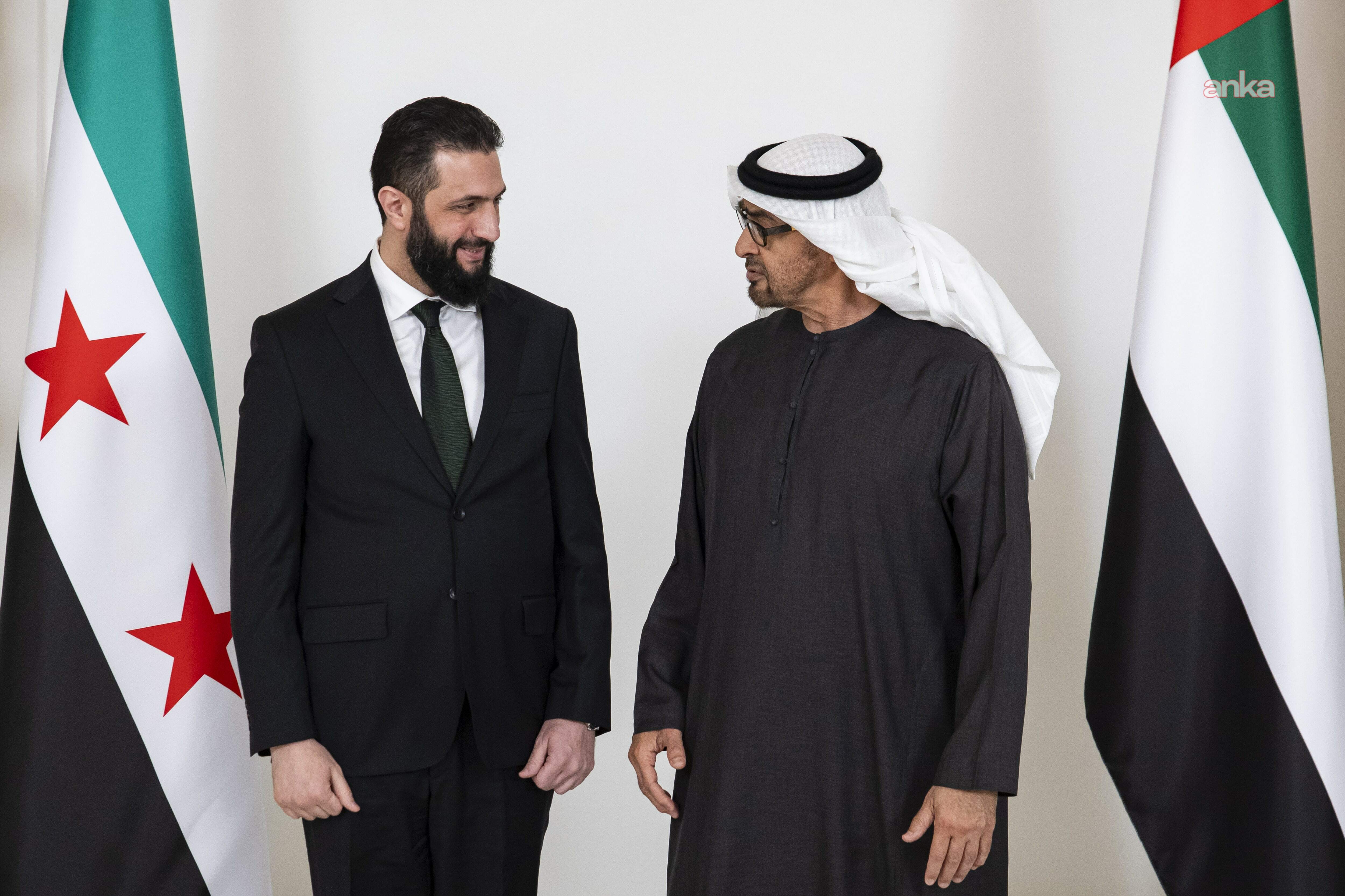 Suriye Devlet Başkanı Şara, BAE Lideri Muhammed bin Zayed ile görüştü: "İki kardeş ülke arasındaki iş birliğinin önemine dikkat çekildi"