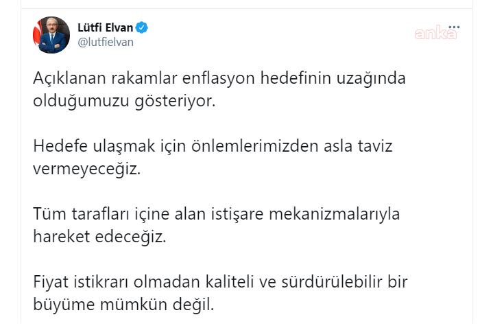MALİYE BAKANI ELVAN: AÇIKLANAN RAKAMLAR ENFLASYON HEDEFİNİN UZAĞINDA OLDUĞUMUZU GÖSTERİYOR