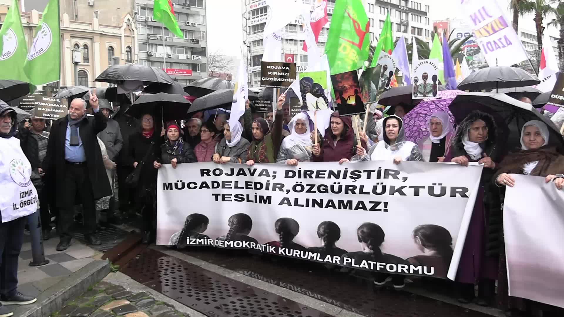 DEM Parti İzmir İl Örgütü üyelerinin "Rojava" yürüyüşüne izin verilmedi