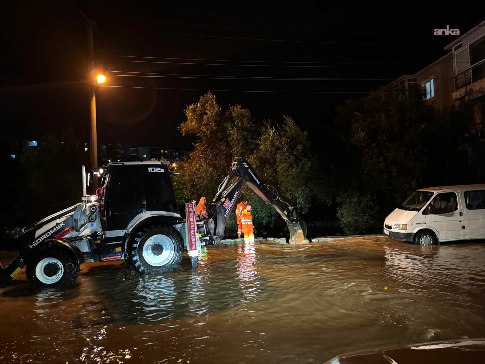 Milas Belediyesi'nden şiddetli yağış ve fırtınaya karşı yoğun mesai