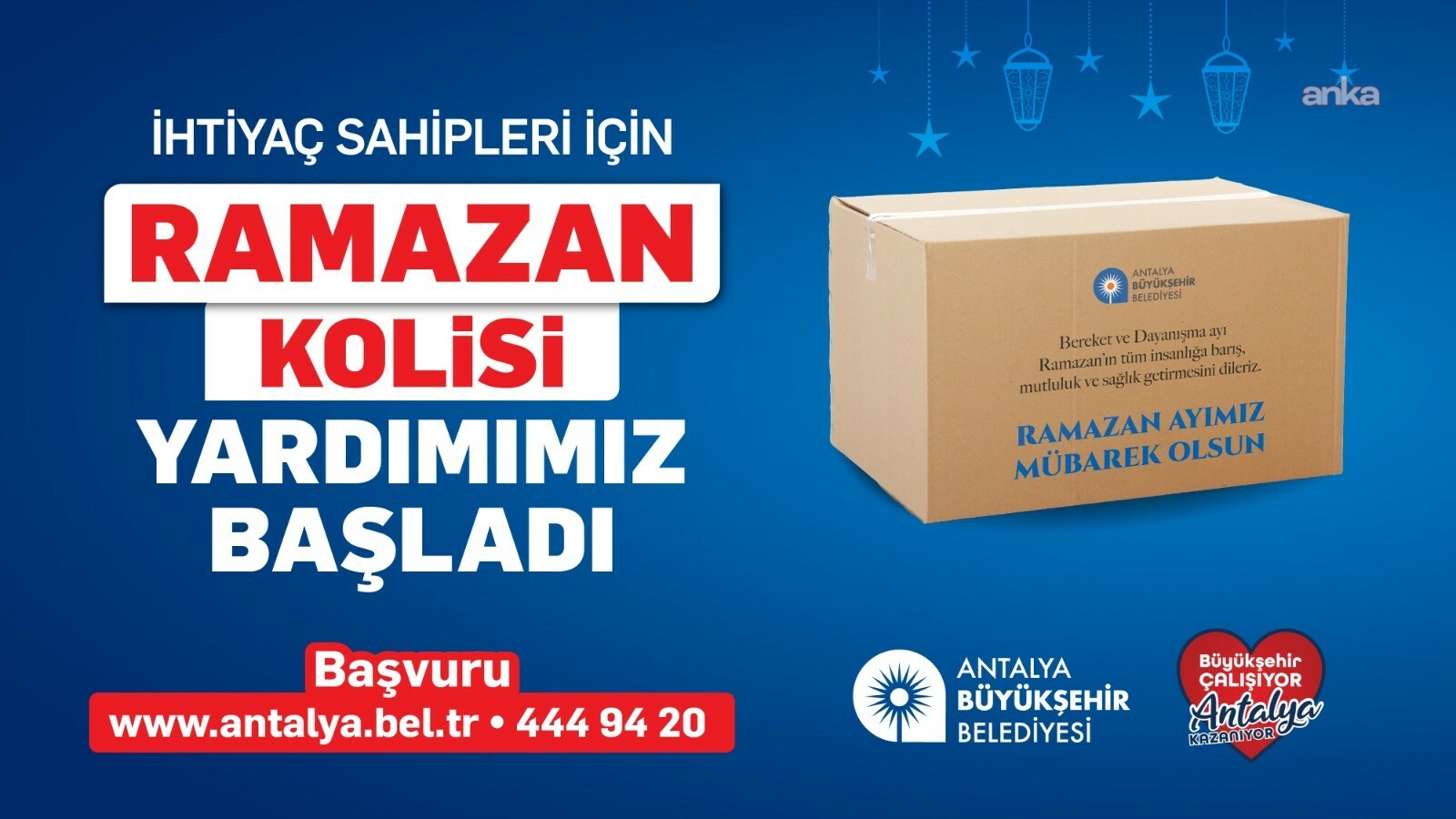 Antalya Büyükşehir Belediyesi’nin Ramazan kolisi desteği için başvurular başladı