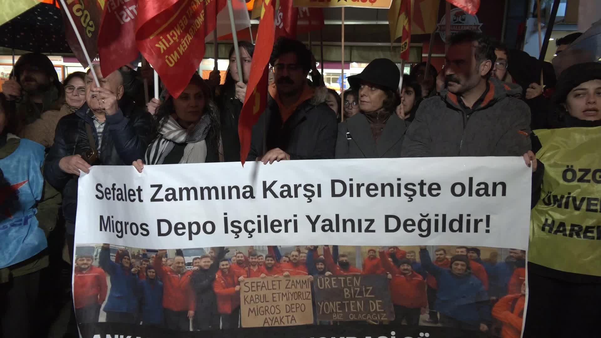 Migros işçilerine destek için Ankara'da boykot çağrısı: Depo işçisinin sesini ve taleplerini yükseltin