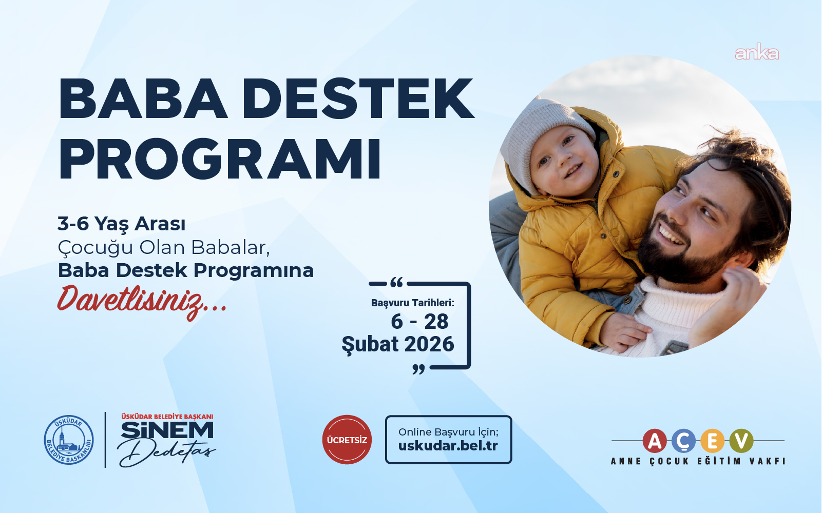 Üsküdar Belediyesi, "Baba Destek Programı"nı hayata geçiriyor