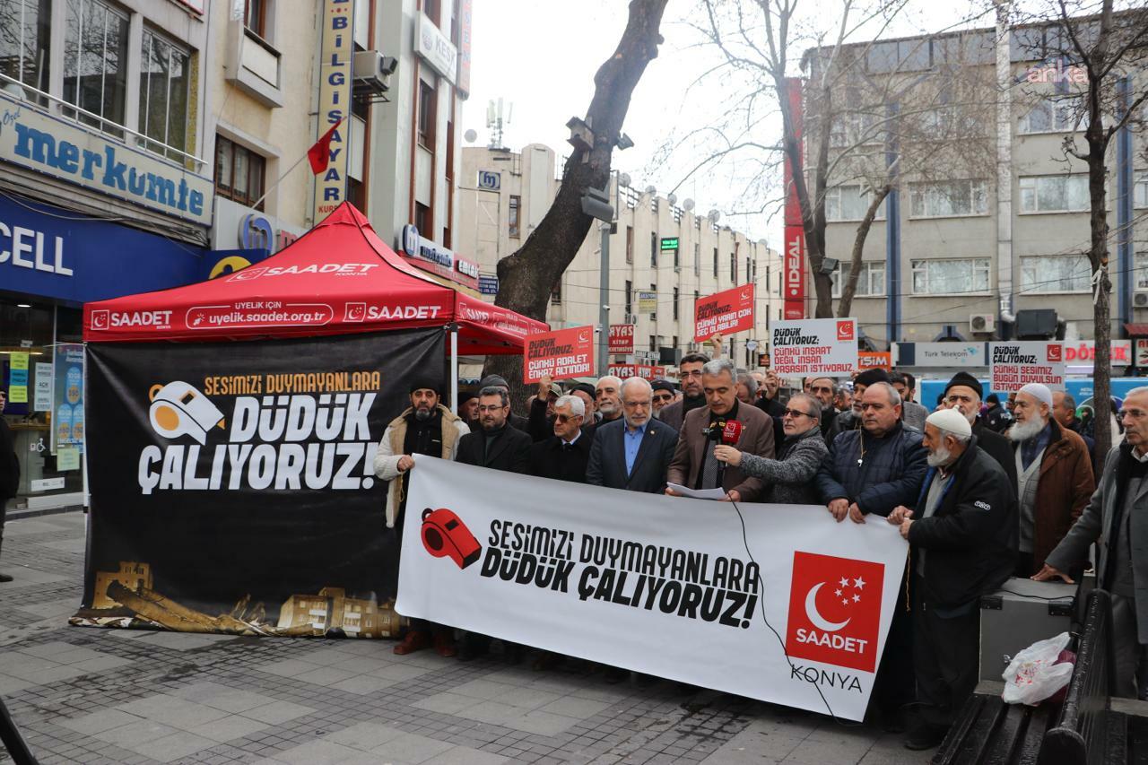 Saadet Partisi'nden "Sesimizi duymayanlara düdük çalıyoruz" eylemi