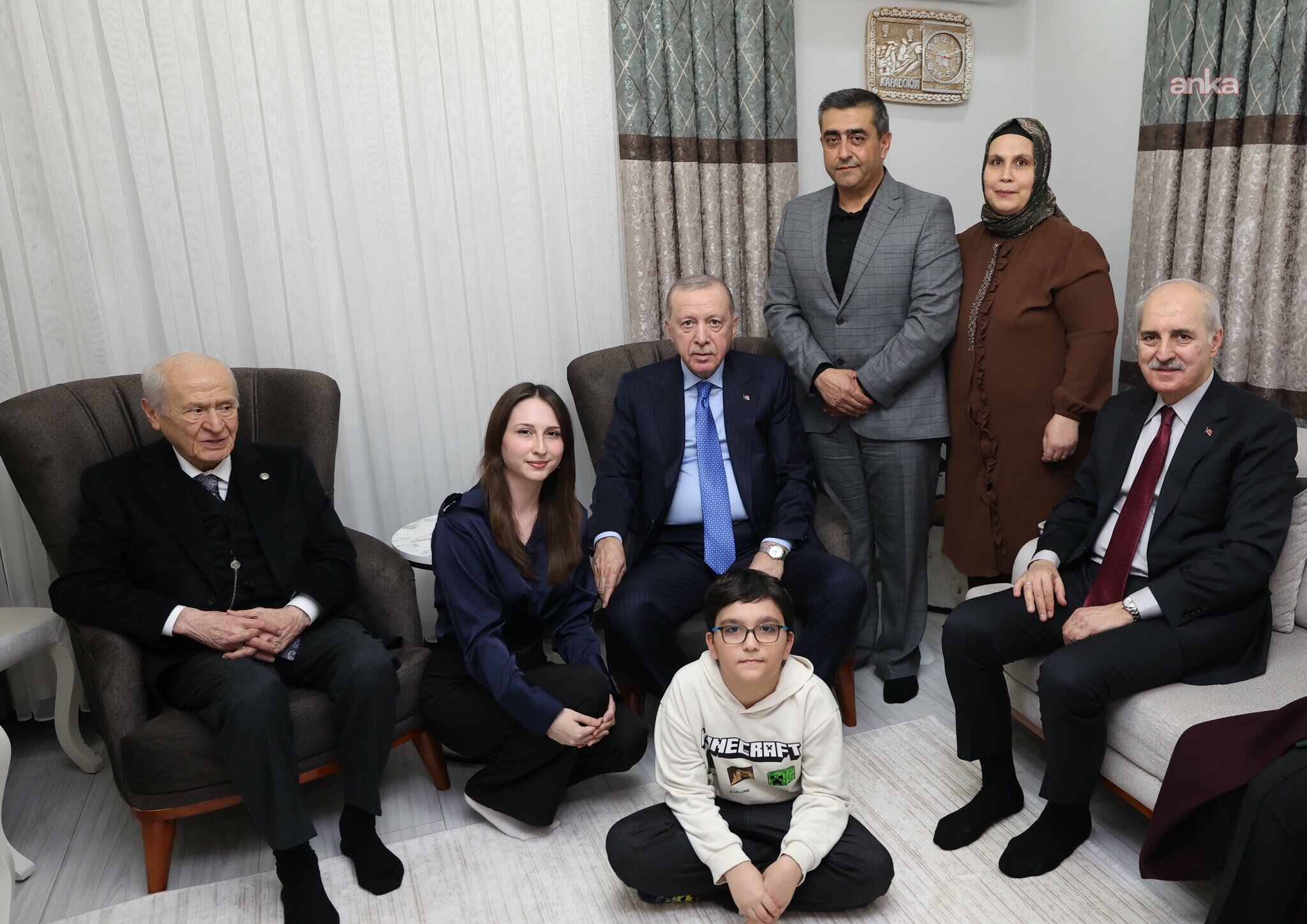 Erdoğan, Kurtulmuş ve Bahçeli'den Osmaniye'de depremzede aileye ziyaret
