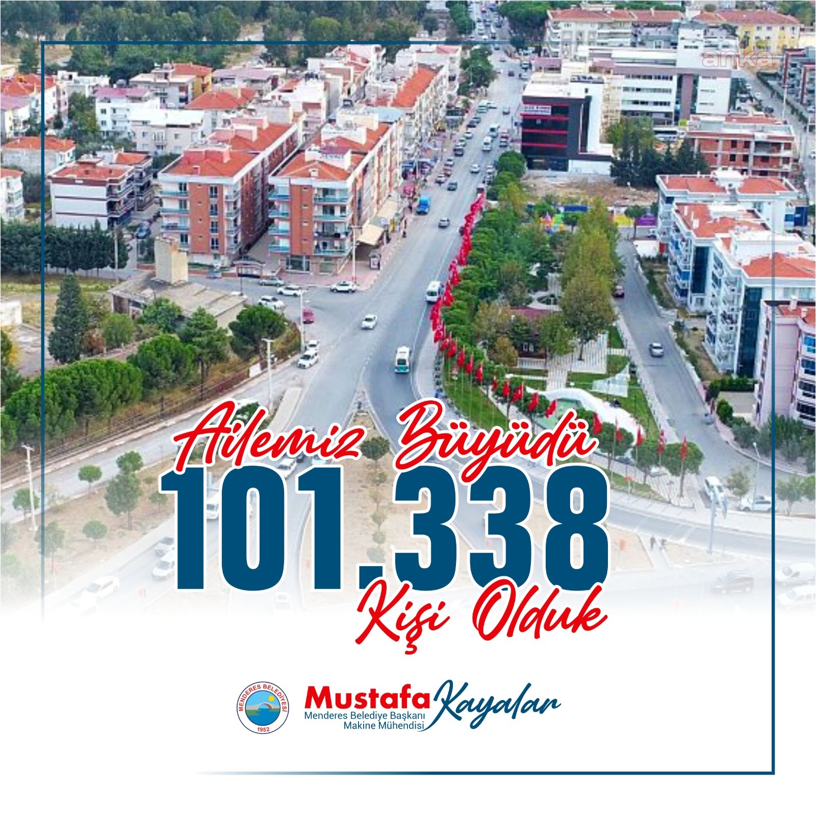 MENDERES'İN NÜFUSU 100 BİNİ AŞTI
