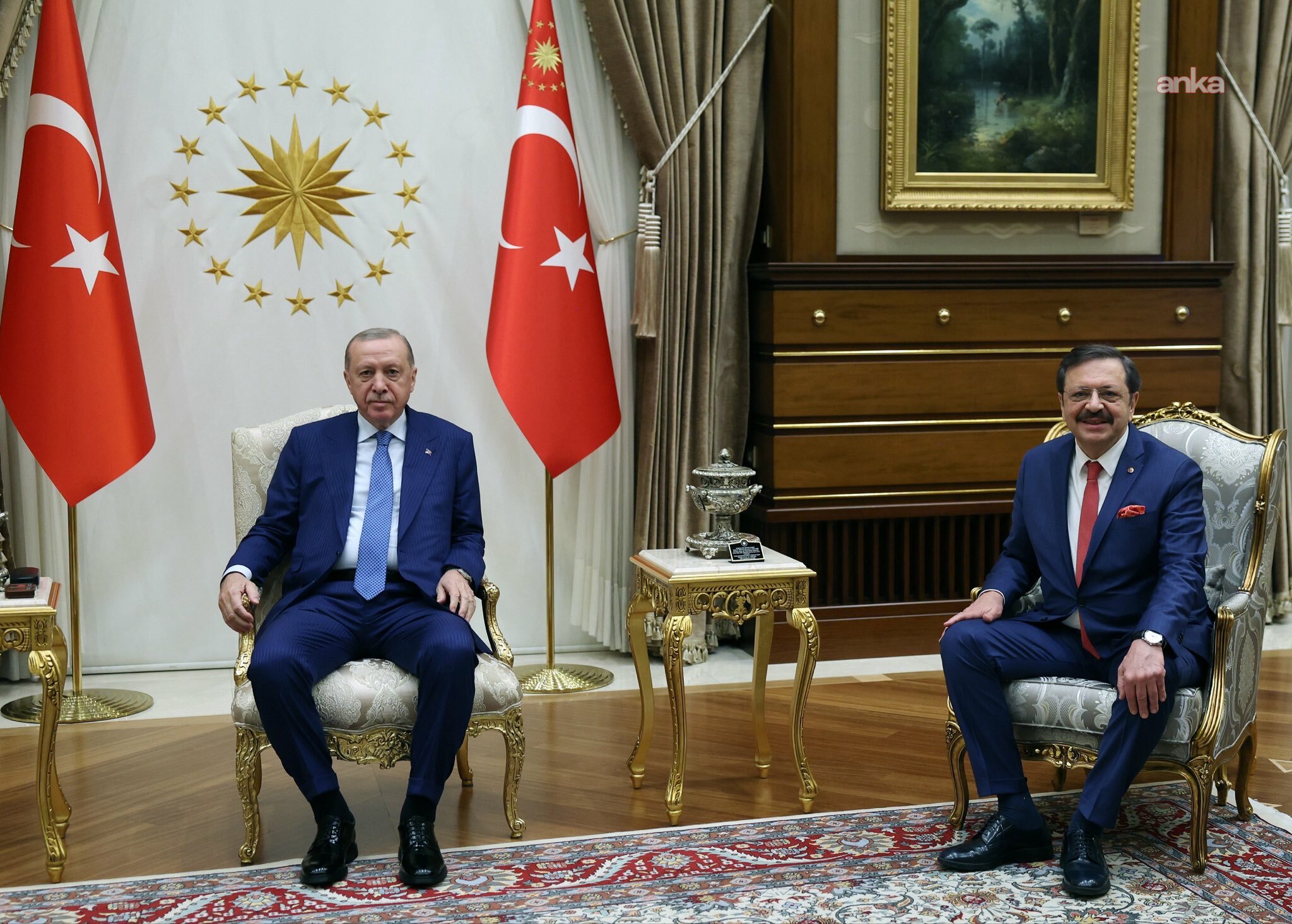 Cumhurbaşkanı Erdoğan, TOBB Başkanı Hisarcıklıoğlu'nu kabul etti