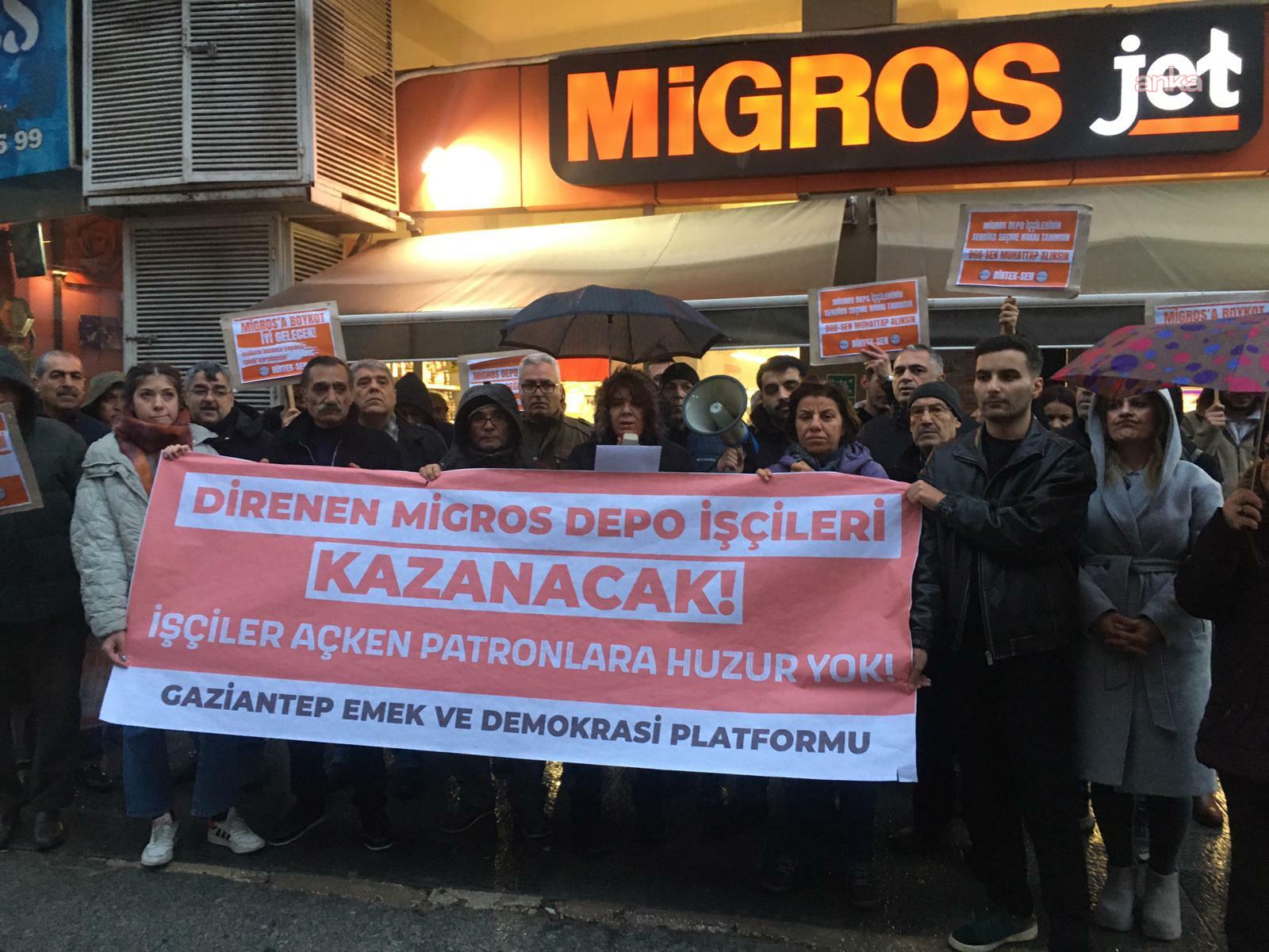 Gaziantep Emek ve Demokrasi Platformu'ndan Migros depo işçilerine destek açıklaması