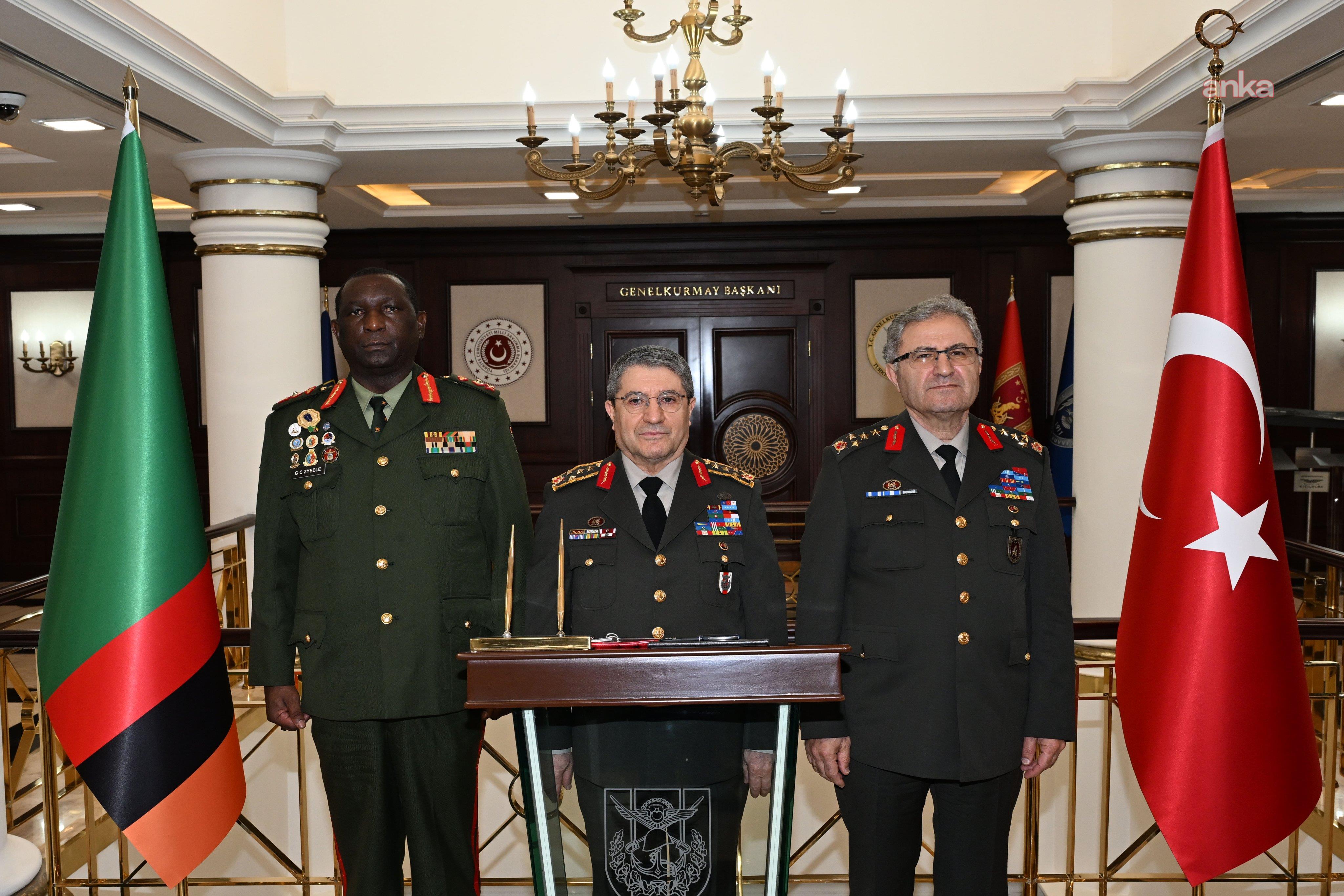 Genelkurmay Başkanı Orgeneral Bayraktaroğlu, Zambiya Kara Kuvvetleri Komutanı Korgeneral Zyeele'yi kabul etti
