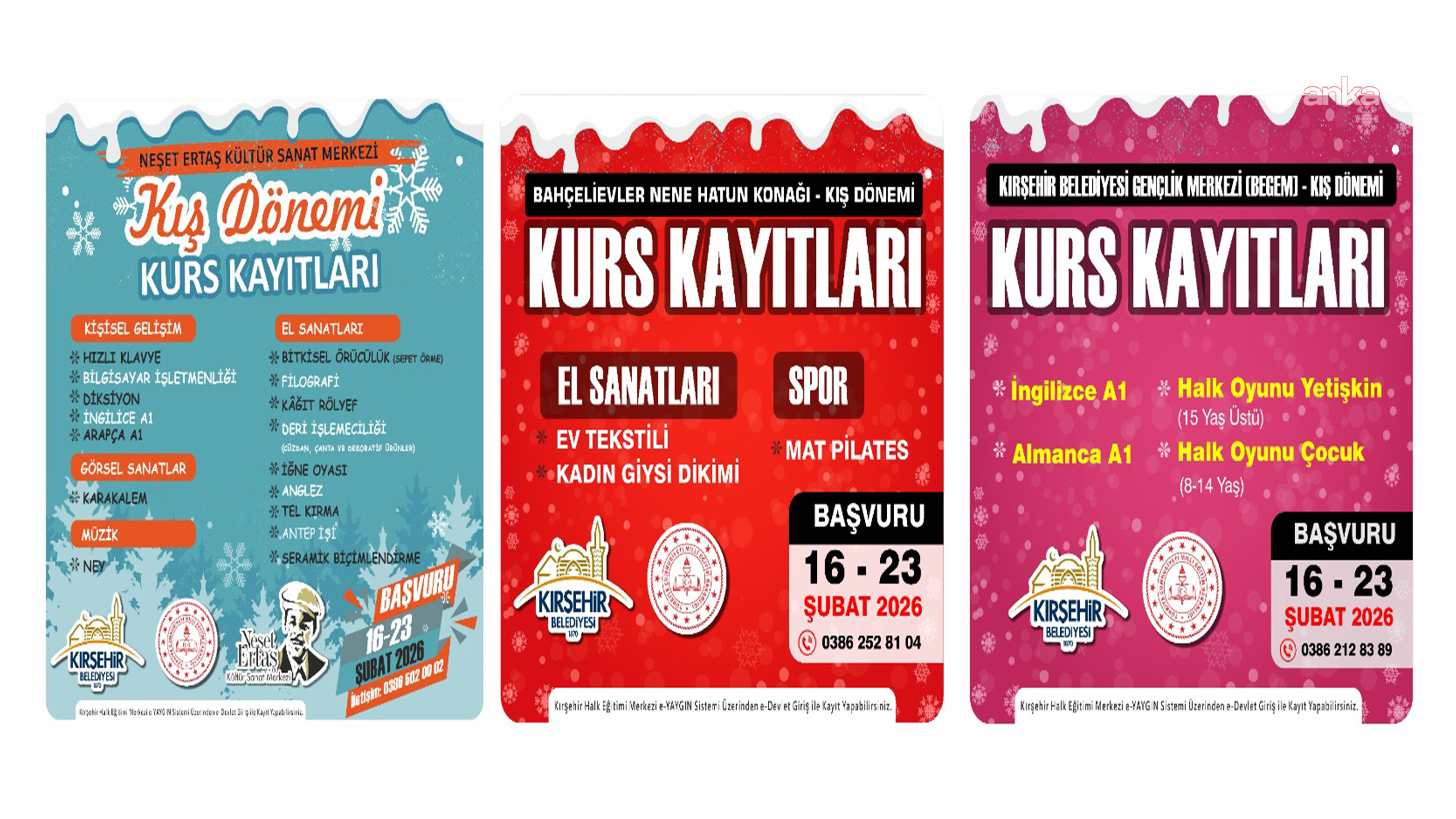Kırşehir Belediyesi kış dönemi kursları için kayıtlar başladı