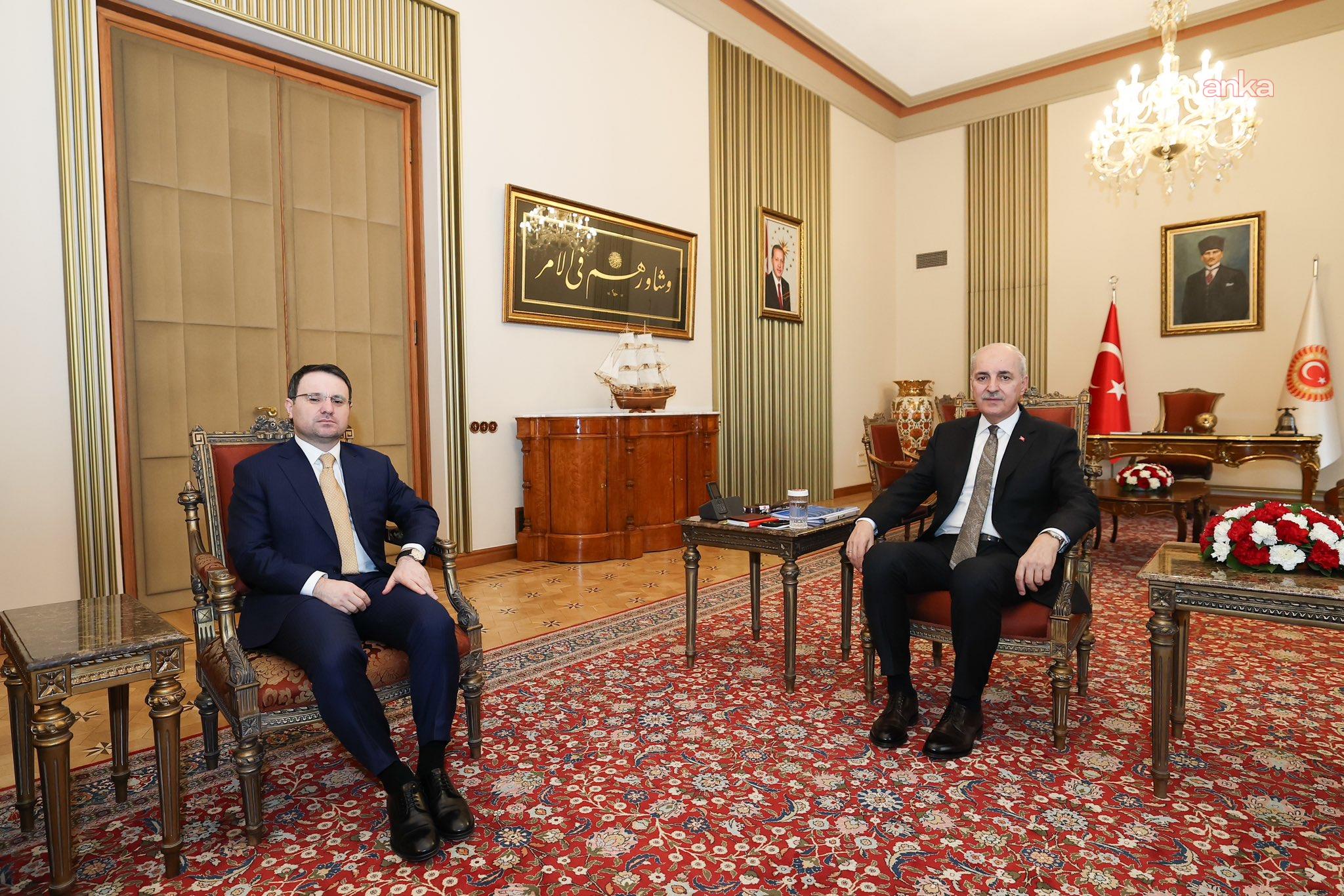 TBMM Başkanı Kurtulmuş, Adalet Bakanı Gürlek'i kabul etti