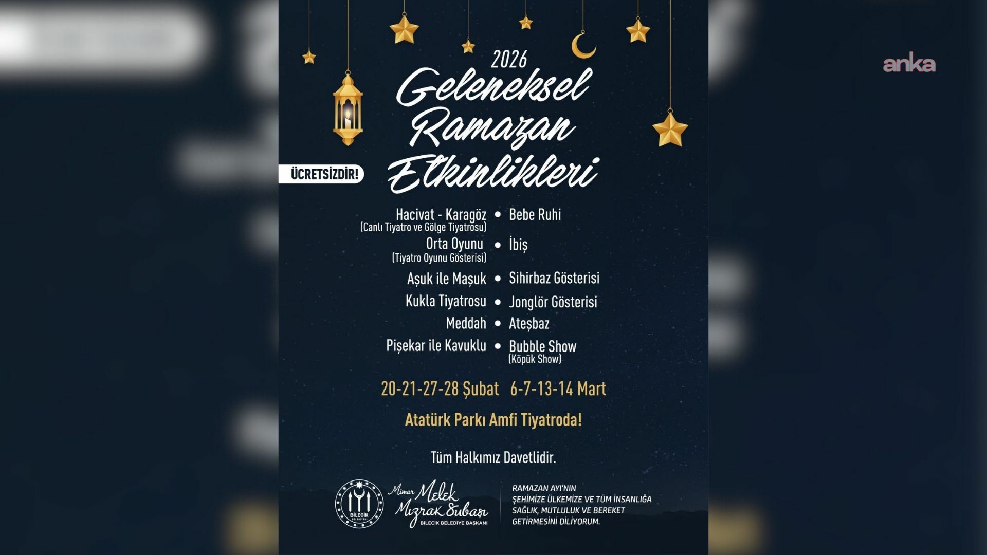 Bilecik Belediyesi'nin geleneksel ramazan etkinlikleri vatandaşlarla buluşacak