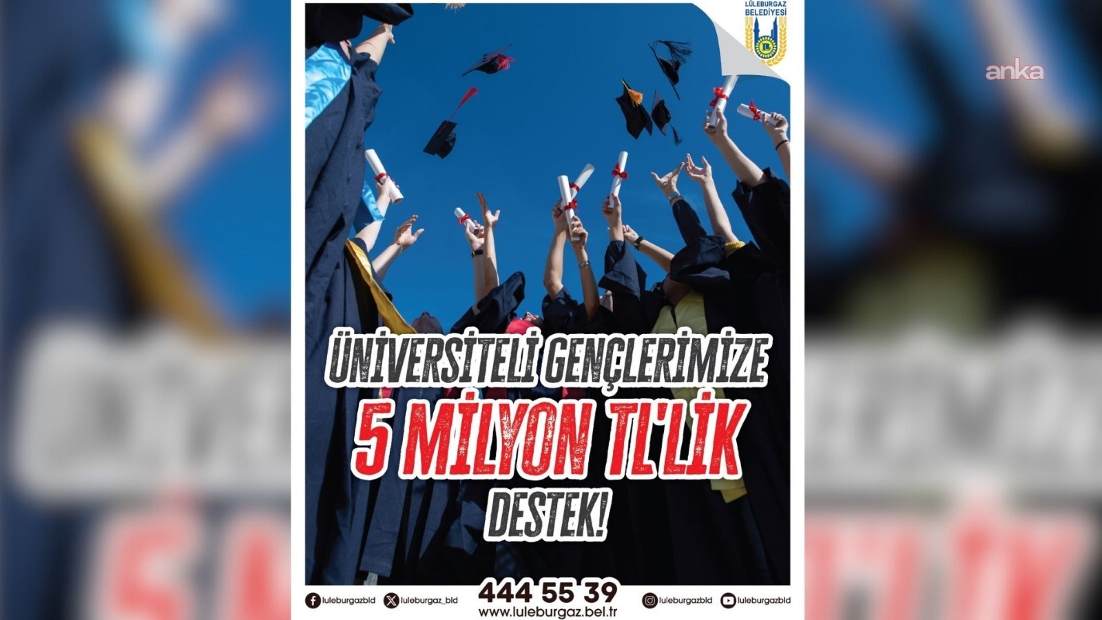 Lüleburgaz Belediyesi'nden üniversiteli gençlere toplam 5 milyon TL destek