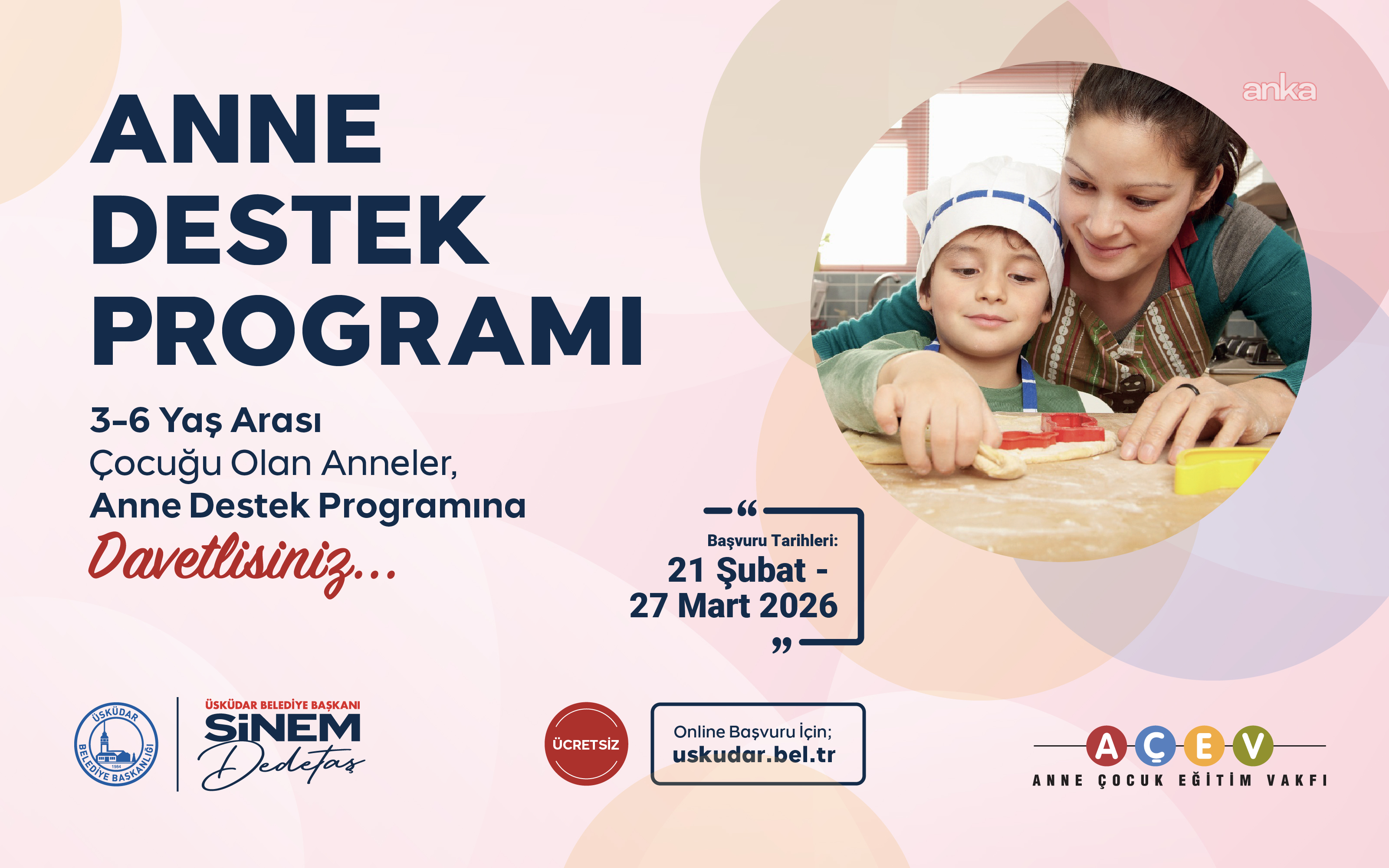 Üsküdar Belediyesi AÇEV Anne Destek Programı’nın ikincisini başlatıyor