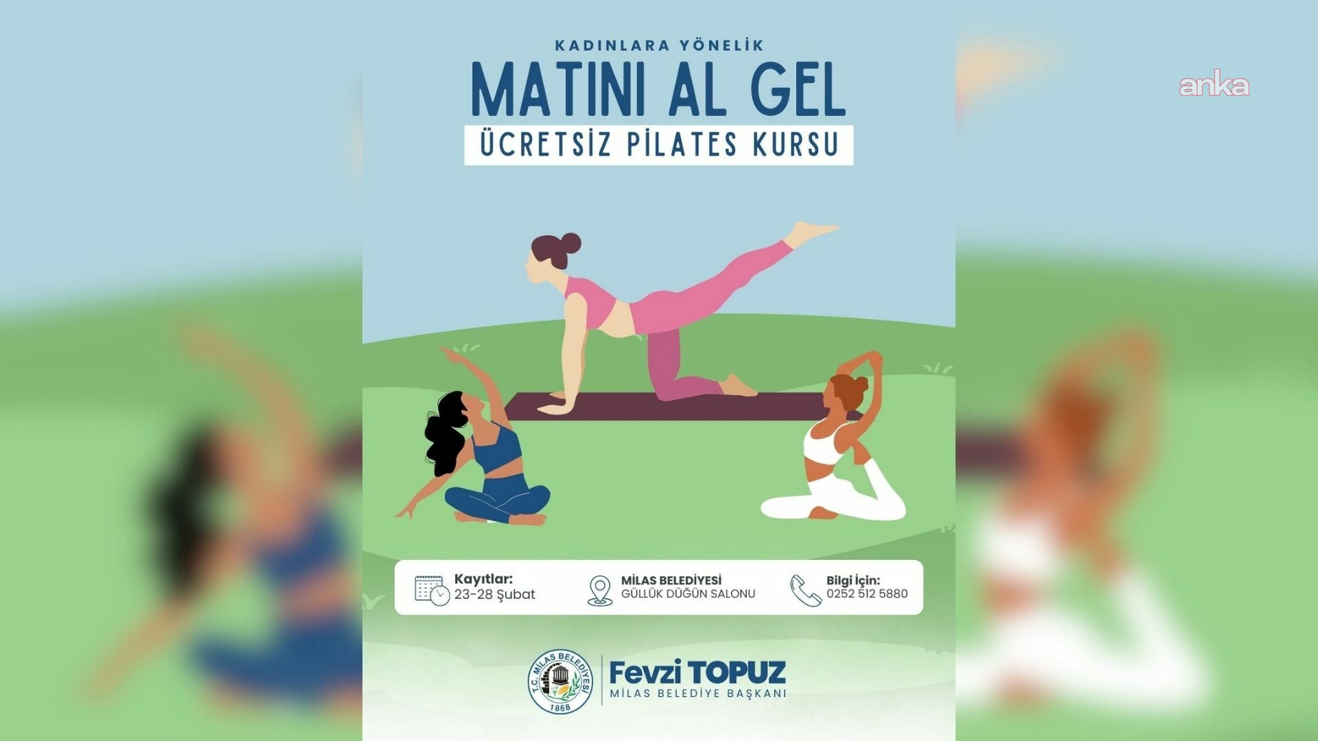 Milas Belediyesi'nden Güllük'te kadınlara yönelik pilates kursu
