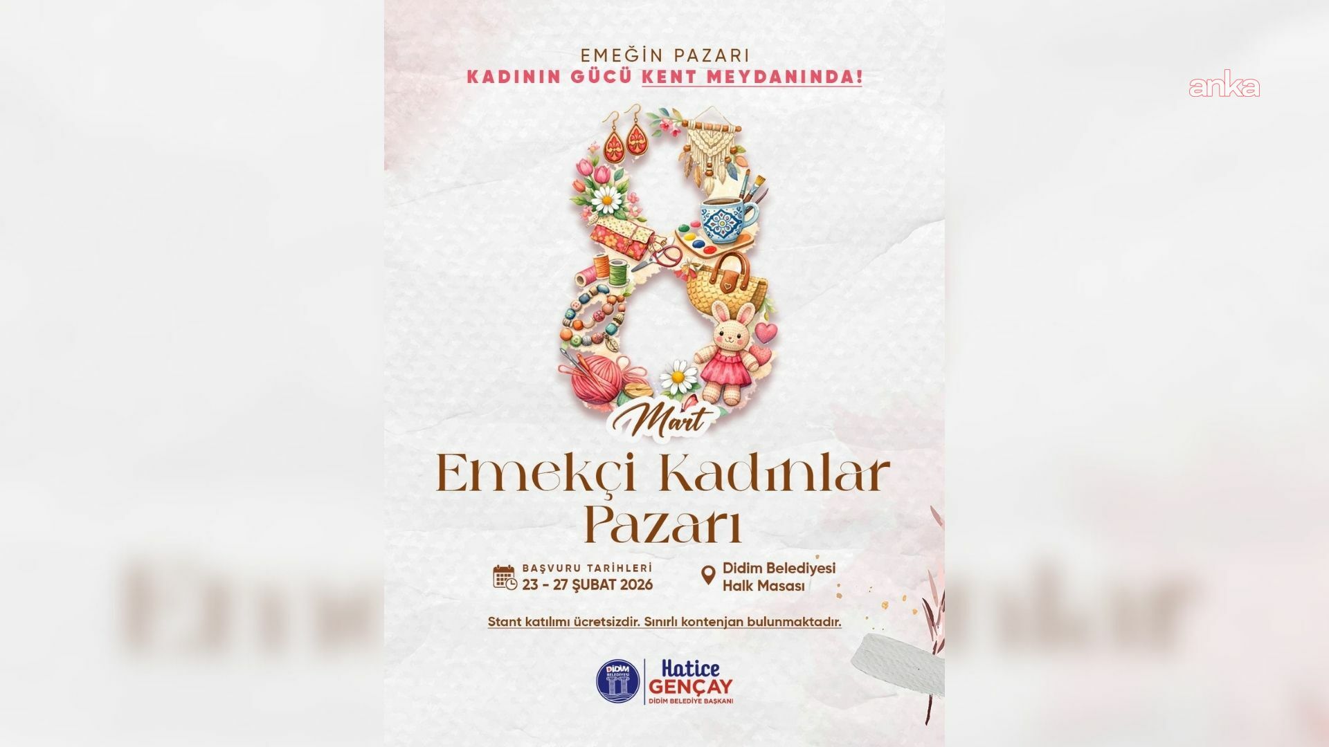 Didim Belediyesi'nin Emekçi Kadınlar Pazarı için başvurular başladı