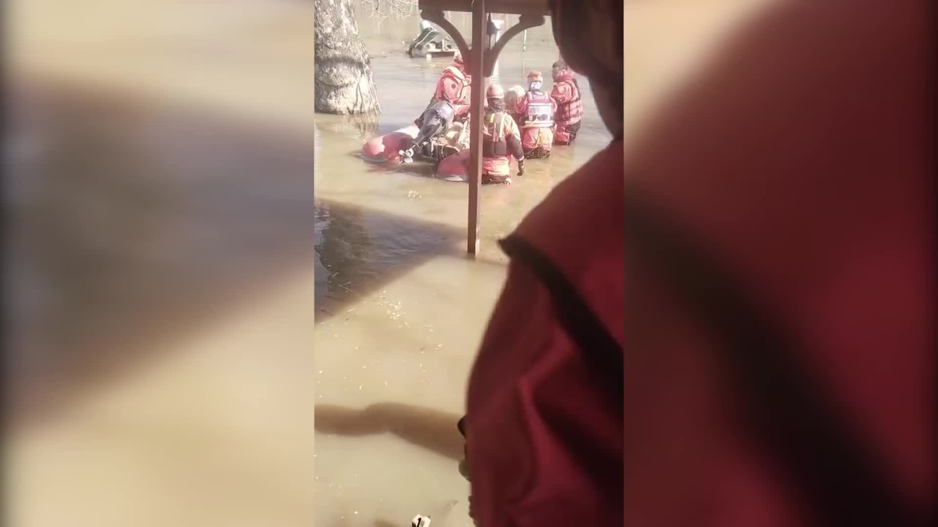 Edirne’de koyunlar taşkından botla kurtarıldı