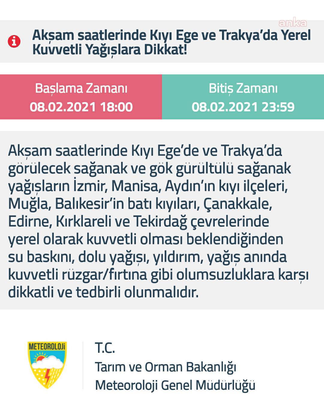METEOROLOJİ'DEN SON DAKİKA KUVVETLİ YAĞIŞ UYARISI