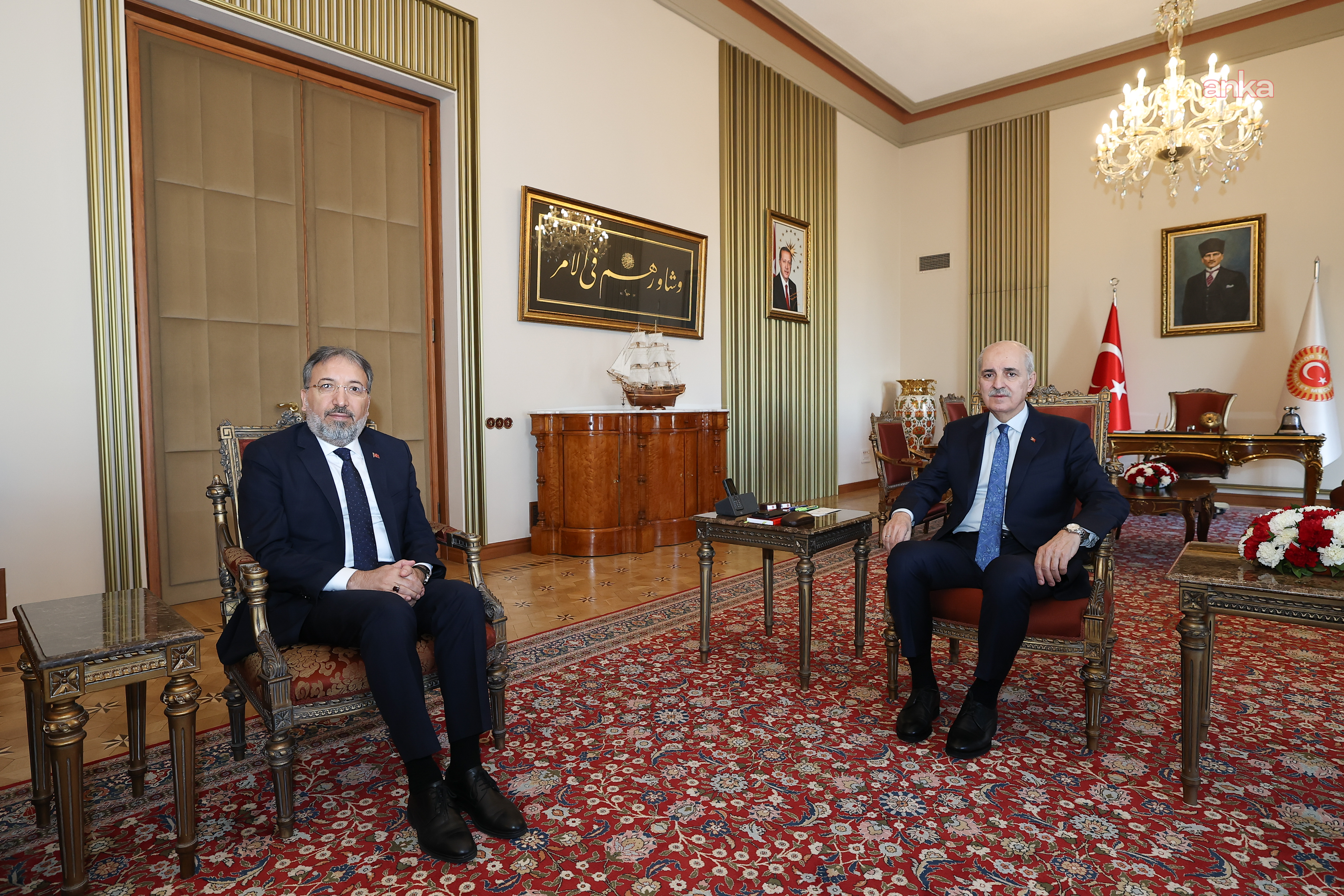 Numan Kurtulmuş, Diyanet İşleri Başkanı Safi Arpaguş'u kabul etti