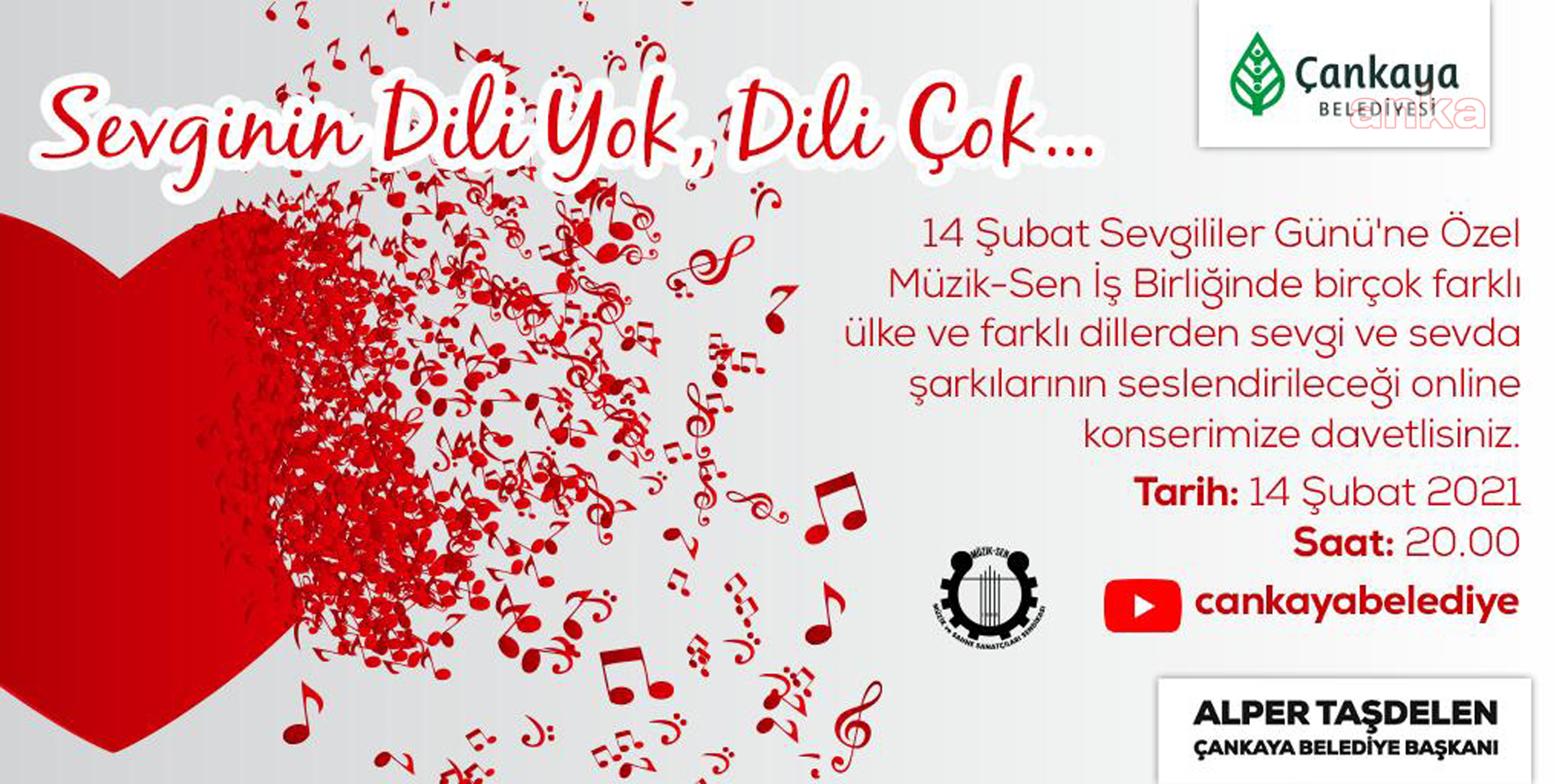 ÇANKAYA BELEDİYESİ, 14 ŞUBAT'I MÜZİK VE ÖYKÜLERLE KUTLUYOR