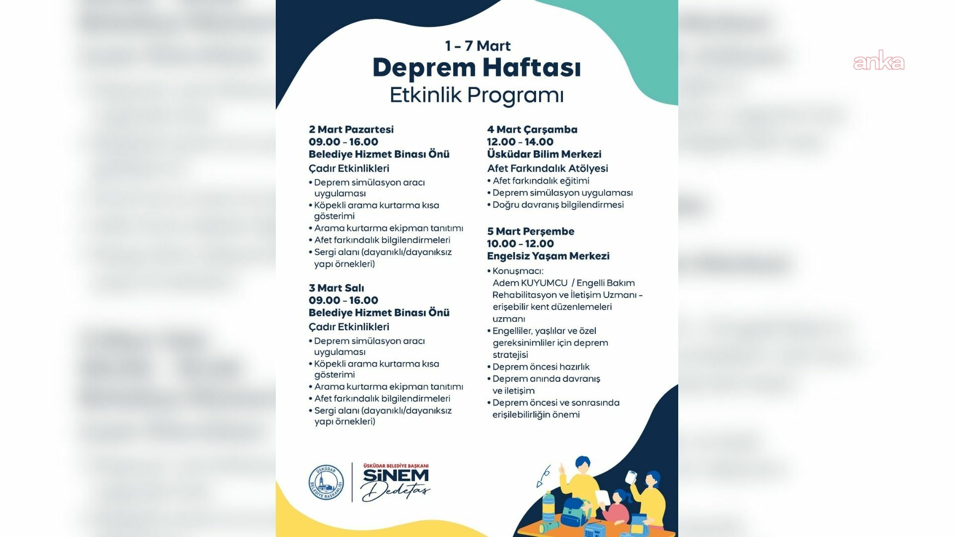Üsküdar Belediyesi'nden Deprem Haftası’nda kapsamlı farkındalık programı