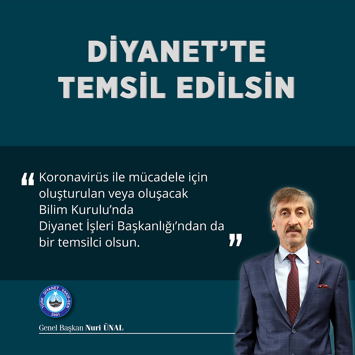 ‘BİLİM KURULU’NDA DİYANET’TEN BİRİ OLSUN’